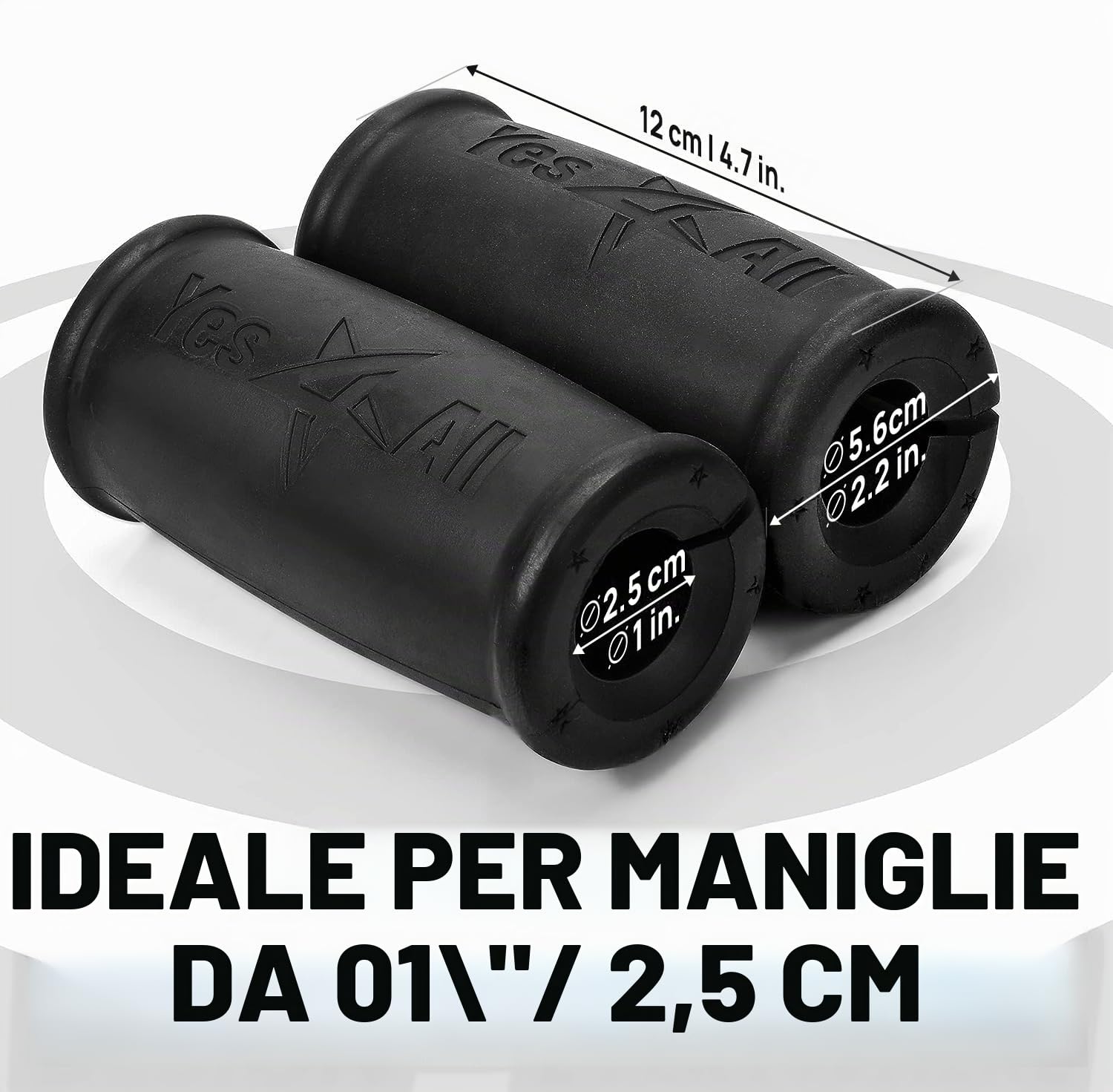 Yes4All Grip per Bilancieri e Manubri ( Diametro esterno 5,6cm) - Impugnatura Spessa per Allenamento di Bicipiti, Tricipiti e Braccia