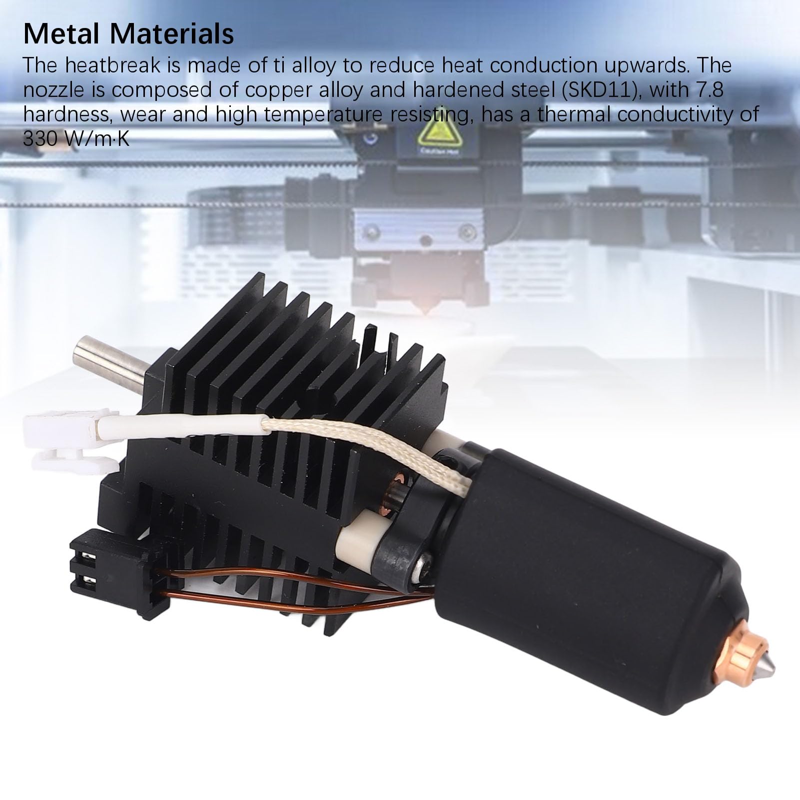 Keramikheizungsblock -Kit Alle Metall -Integrierten Düsenkit Schnellbaugruppe Hochgeschwindigkeitsdruck mit 0, 4 Mm 0, 6 Mm 0, 8 Düsen für K2 Plus 3D -Drucker