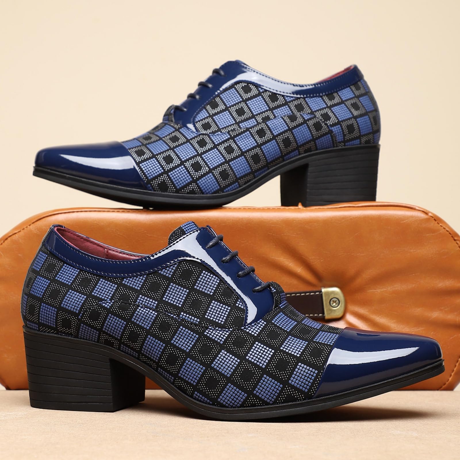 Hixingo Scarpe Stringate Uomo in Pelle | Scarpe Eleganti da Abito comoda Design classico ideale per ufficio, lavoro, matrimoni, cerimonie ed eventi formali