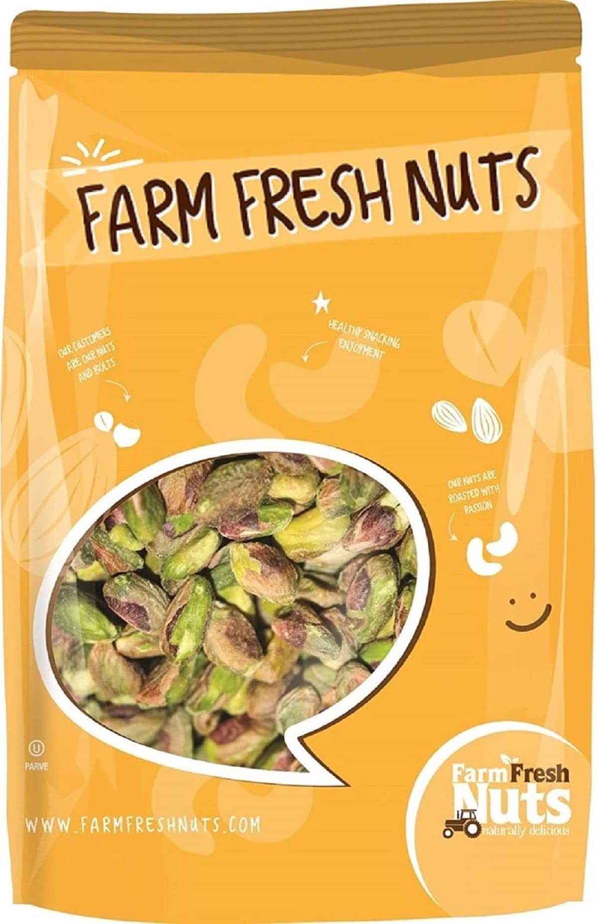 California Shelled Pistachios Kernels Dry Roasted & Salted Nuts, No shells, 2 Lbs. - Oven Roasted to Perfection Resealable Bag for Added Freshness -
