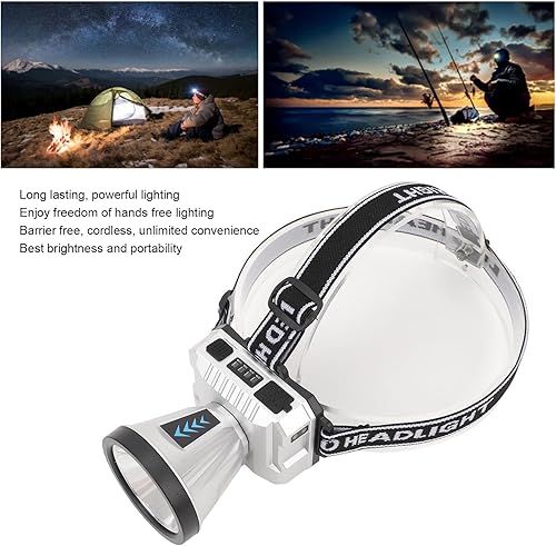 Miniatura 6 de Alomejor Faro de alta potencia recargable Super brillante LED ángulo ajustable portátil al aire libre para acampar pesca