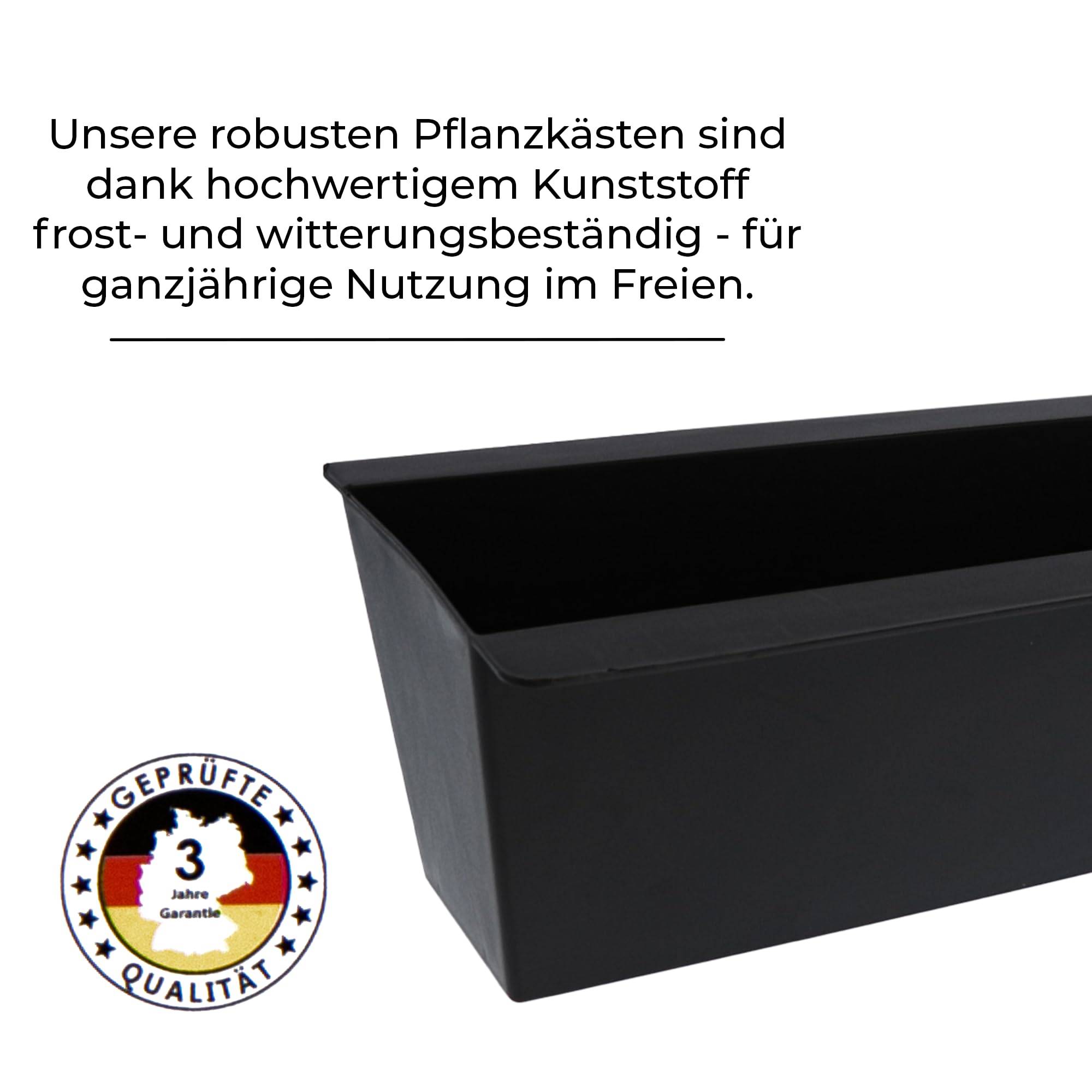 Pflanzkasten für Europaletten, 6er Set aus Kunststoff, 38 x 9 x13 cm, Frost- und witterungsbeständig, Blumenkasten für Outdoor und Indoor