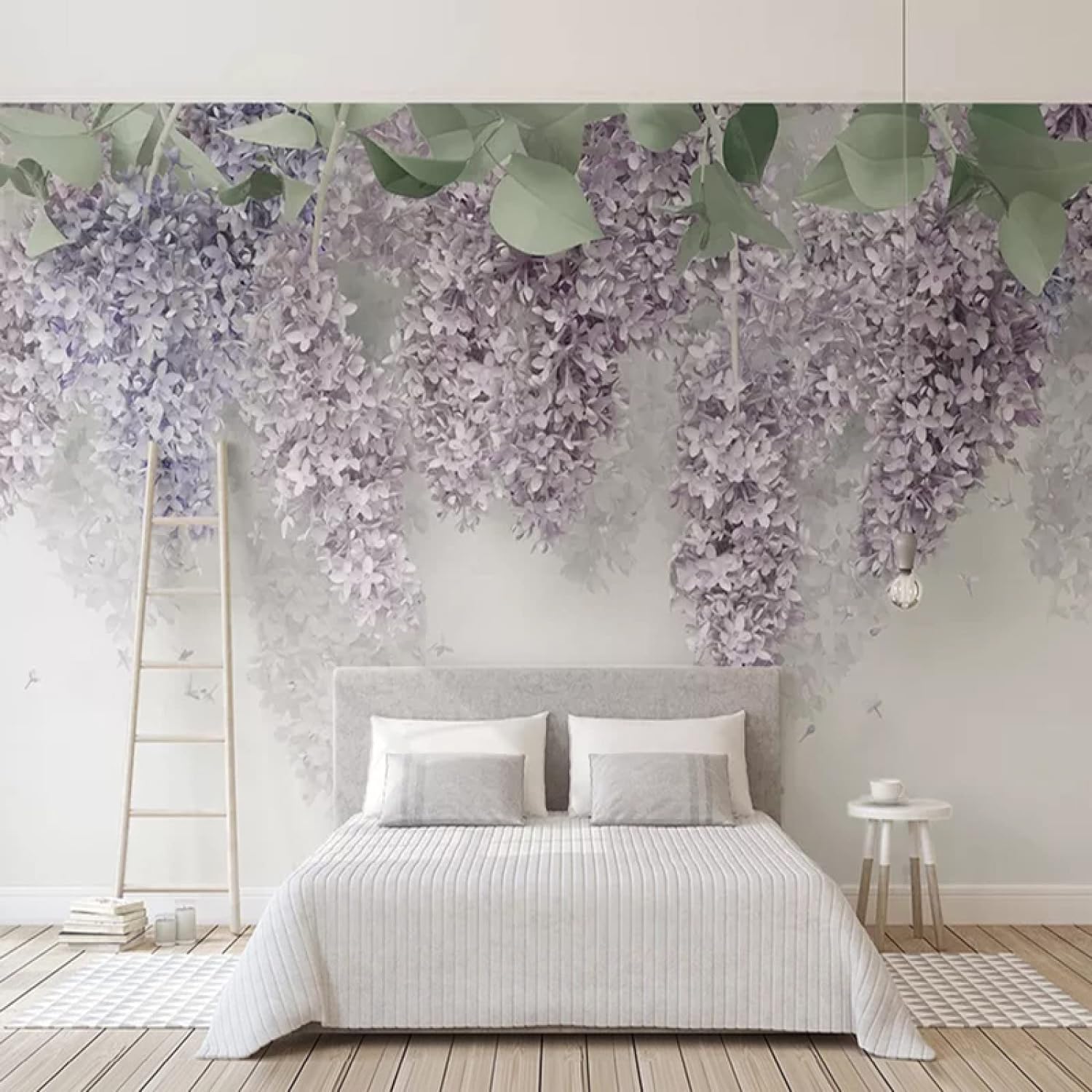 Papier peint mural rose 3D fleurs poster autocollant décoller et coller amovible