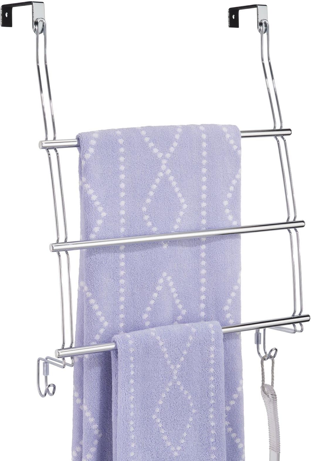 Amazon.com: mDesign Adjustable Metal Over Door Towel Rack Holder for ...