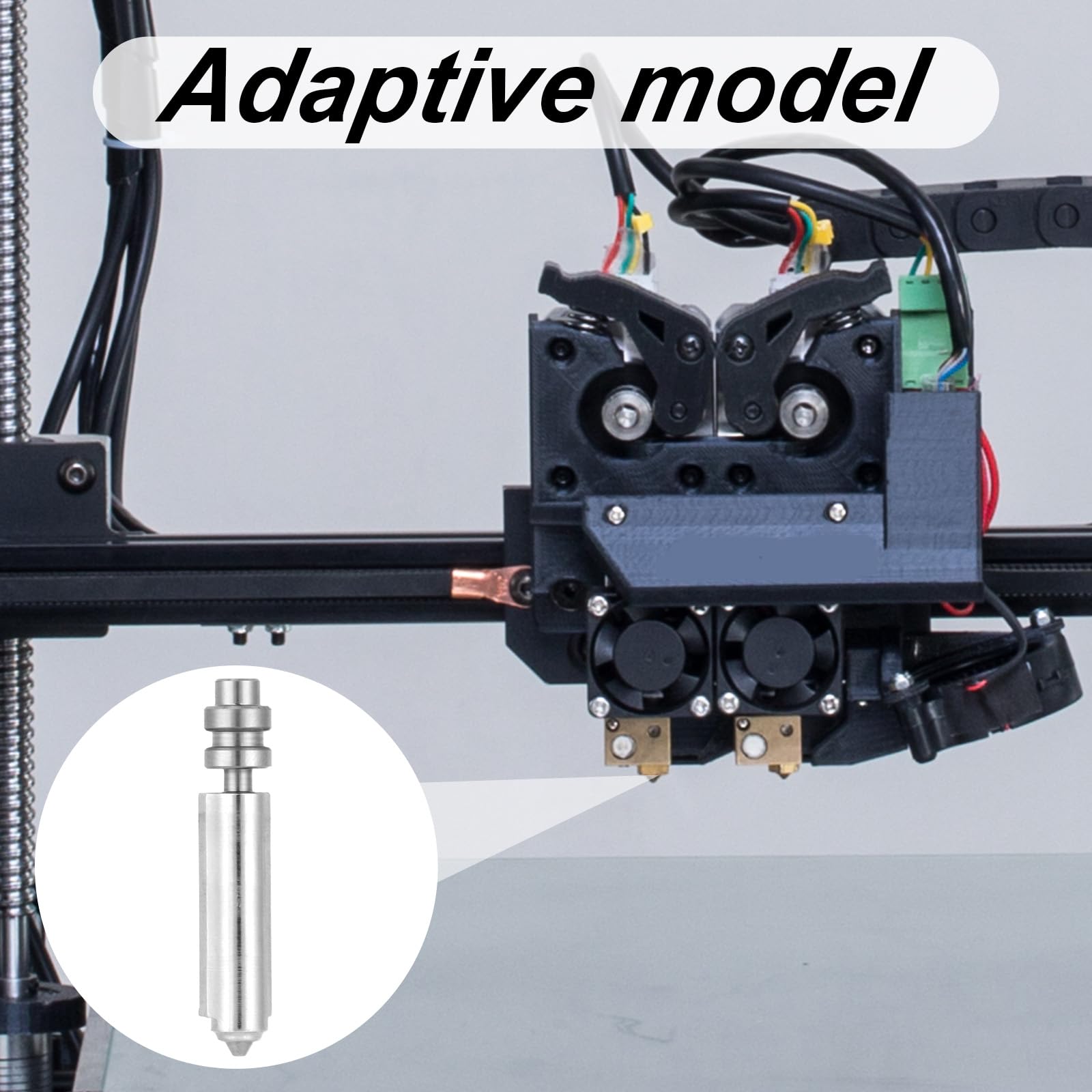 2szt 0,4mm Dysze Hotend dla Kobra X, Hartowana Stal Zintegrowana Dysza ze Szczoteczką do Dyszy Drukarka 3D Złożony Zestaw Wytłaczarki dla Kobra X All Metal Hot End/Części Głowicy Wydruku