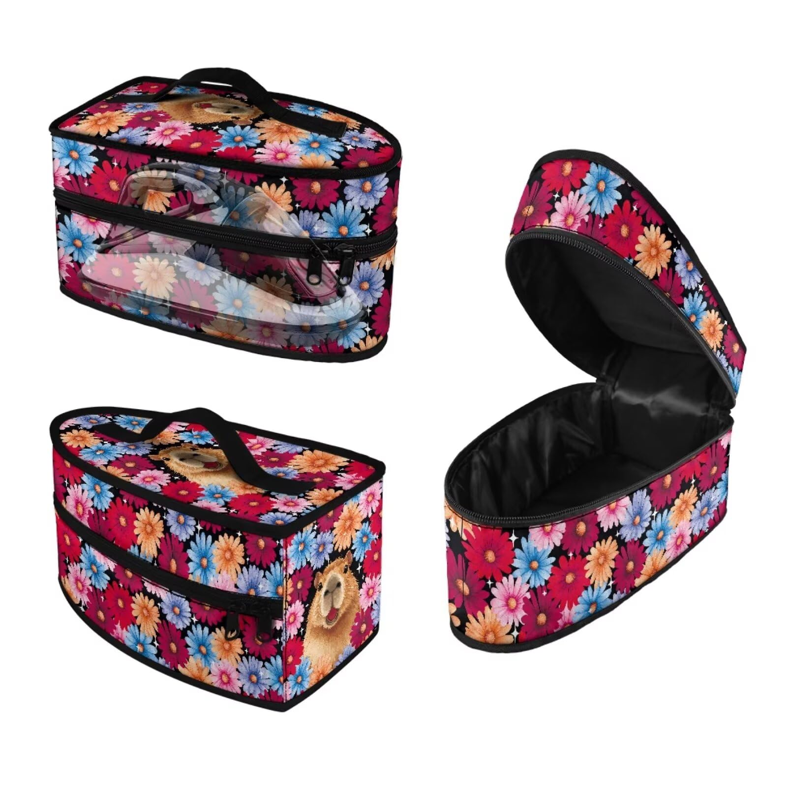 ASQVTIFE Capybara Iron Storage Bag with Handle Zippered Animals Travel Iron Holder Carrying Case for Portable Steamer Universal for Most Irons Travel Carrying Box for Clothing Ironing Machines