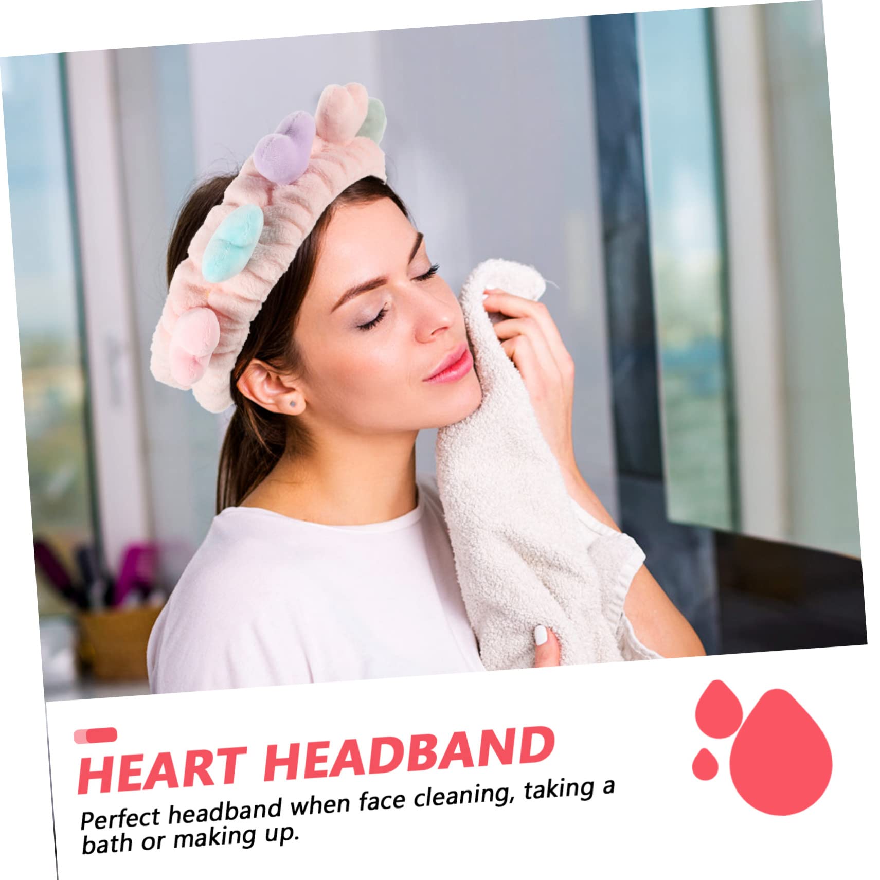 MAGICLULU 6 Pcs Del Cuore Trucco Dei Make Up Fasce Dei Hairband Elastica Elastici Dei Per La Testa Dei Per Le Donne