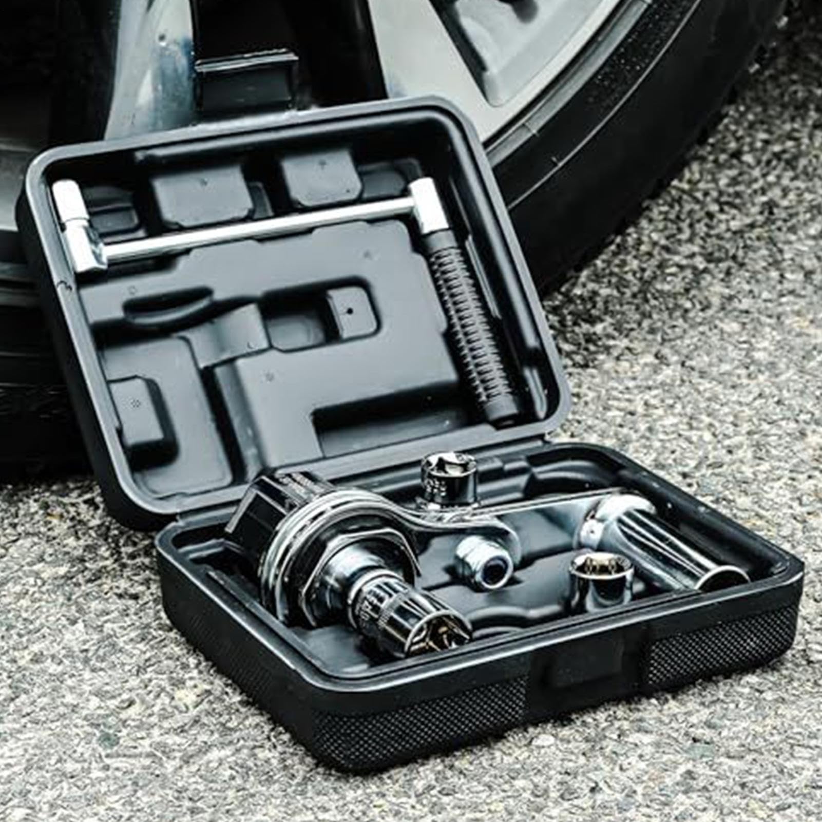 Llave Multiplicadora Par Kit Vasos y Removedor Tuercas para Cambio | Juego Llave Dinamométrica Herramienta Desmontadora Pernos Rueda para Coche, Camión, SUV, Furgoneta, , Taller y Mante