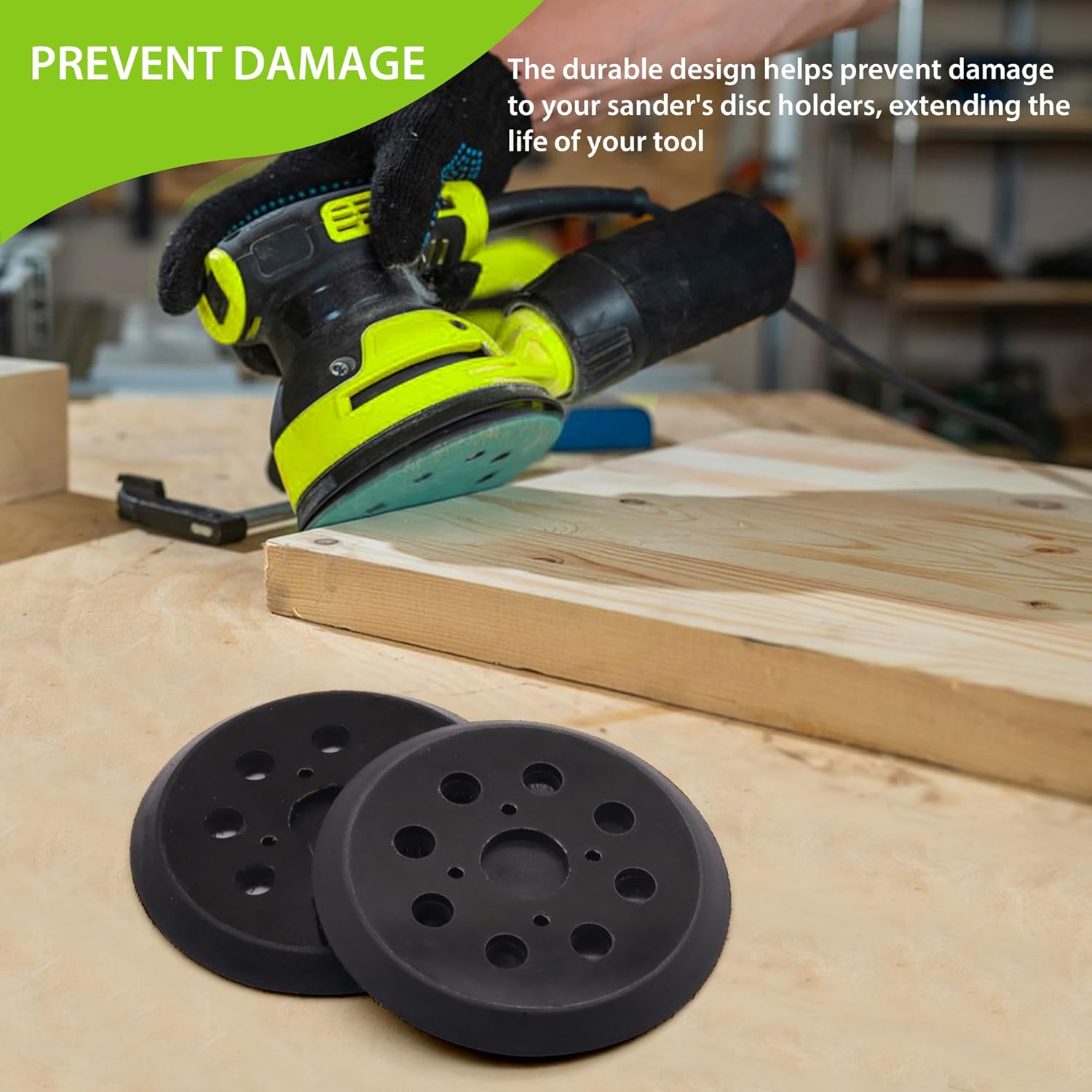 5-Inch Sander Replacement Pad, Hook and Loop Sanding Pad Compatible with Ryobi RS290, RS241, RS280, RS281VS, P411 Random Orbit Sander, 2-Pack