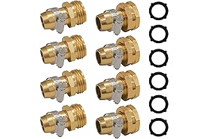 Hourleey Hose Male End Repair Connector with Clamps for 3/4" or 5/8"...