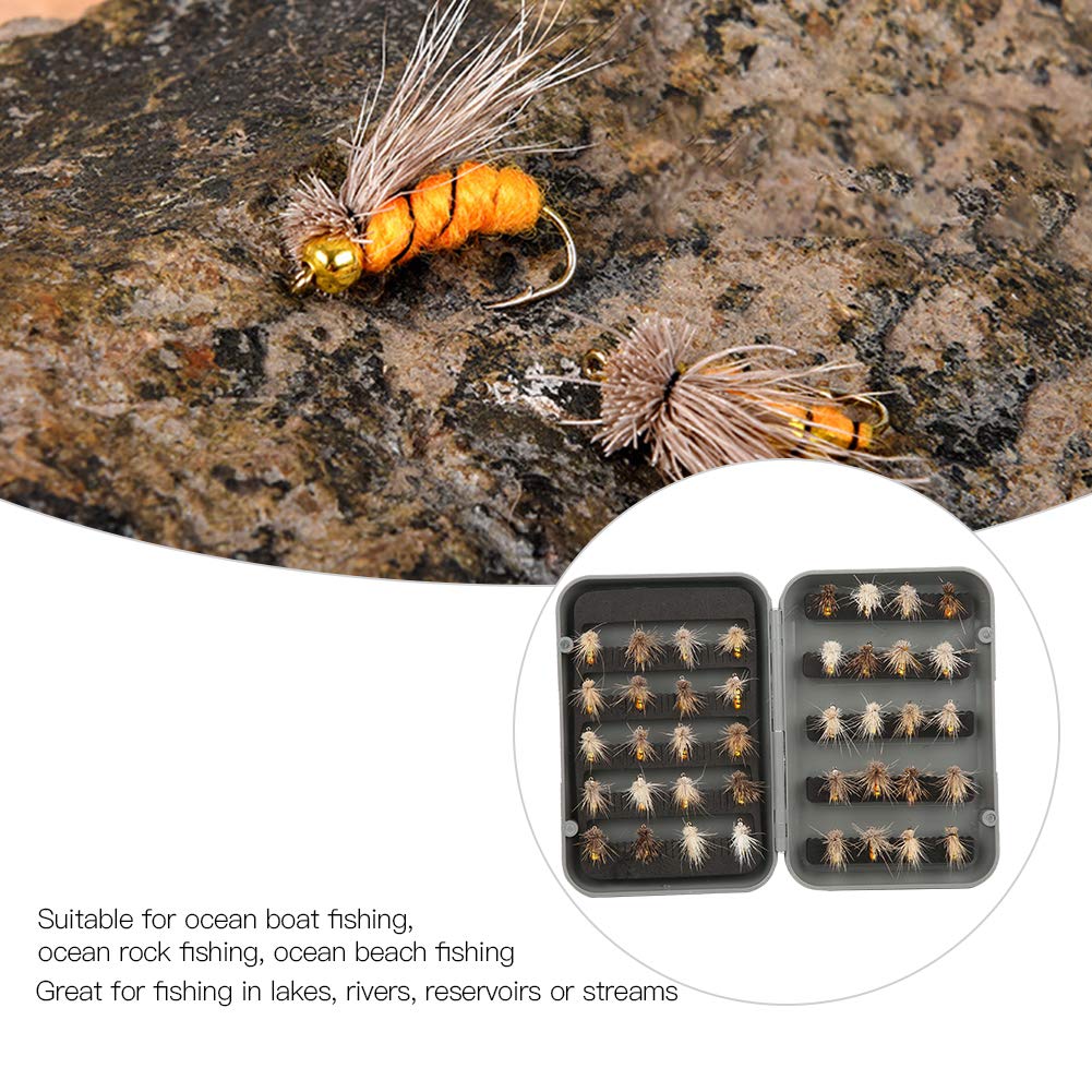 NDNCZDHC 40pcs Fishing Lure Flies Insect Fly Fishing Lure Artificial Bait Lures with Hook Fishing Accessory