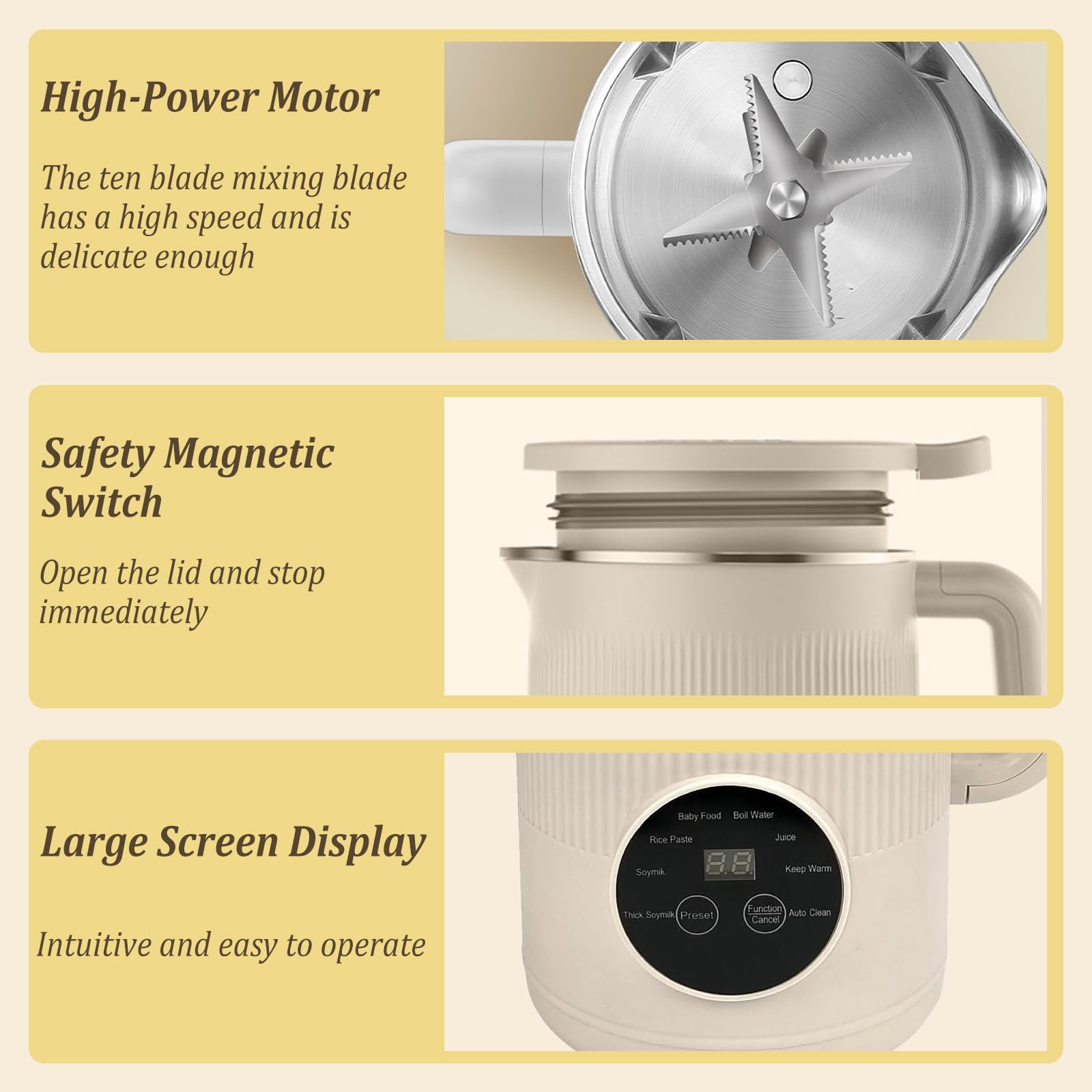 Macchina per latte di noci 8 in 1, robot da cucina 1200 ml, acciaio inox autopulente