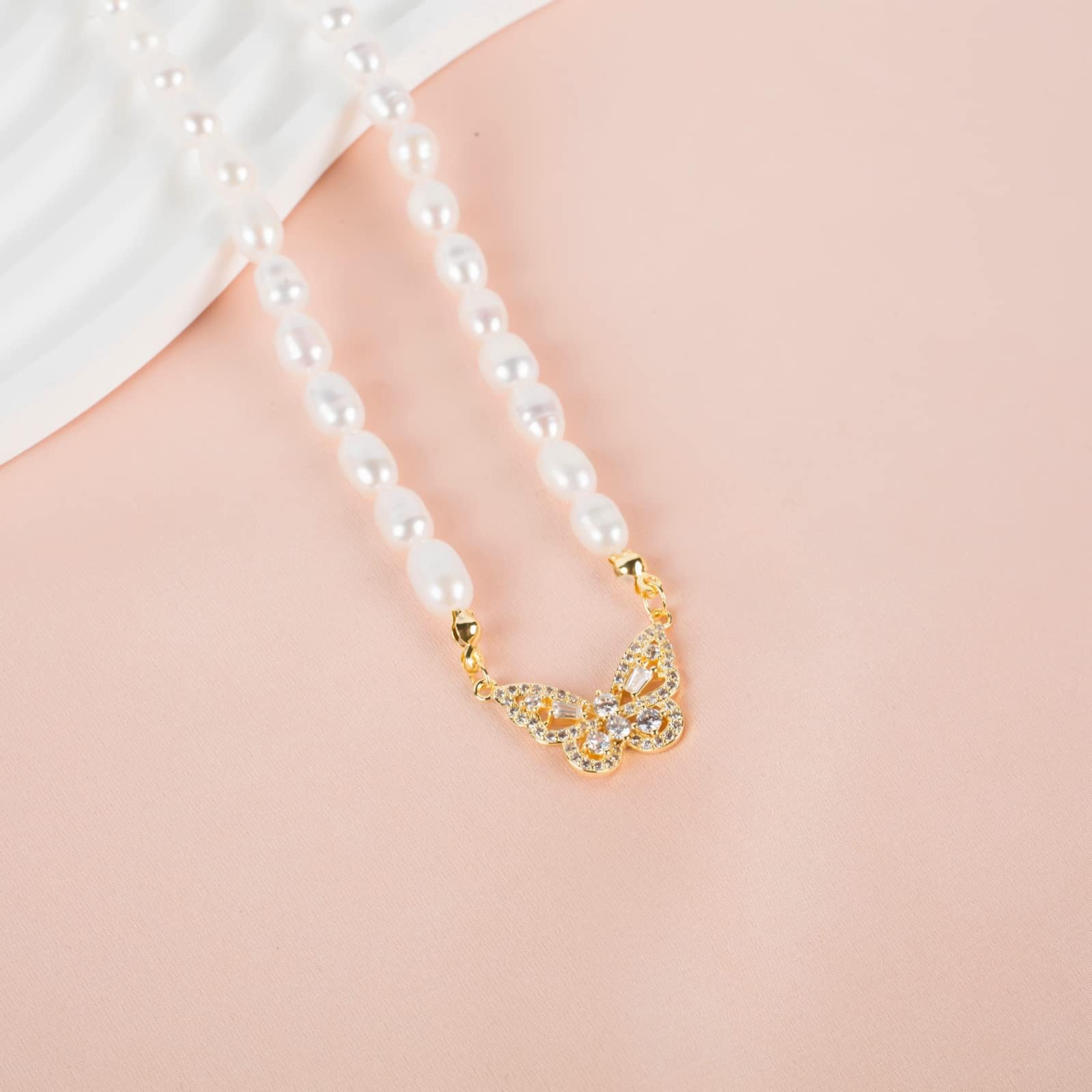 Collier de perles d'eau douce pour femme - Perles véritables - Bijou exquis de style baroque pour mère, fille, petite amie pour anniversaire, fête des mères, Saint-Valentin