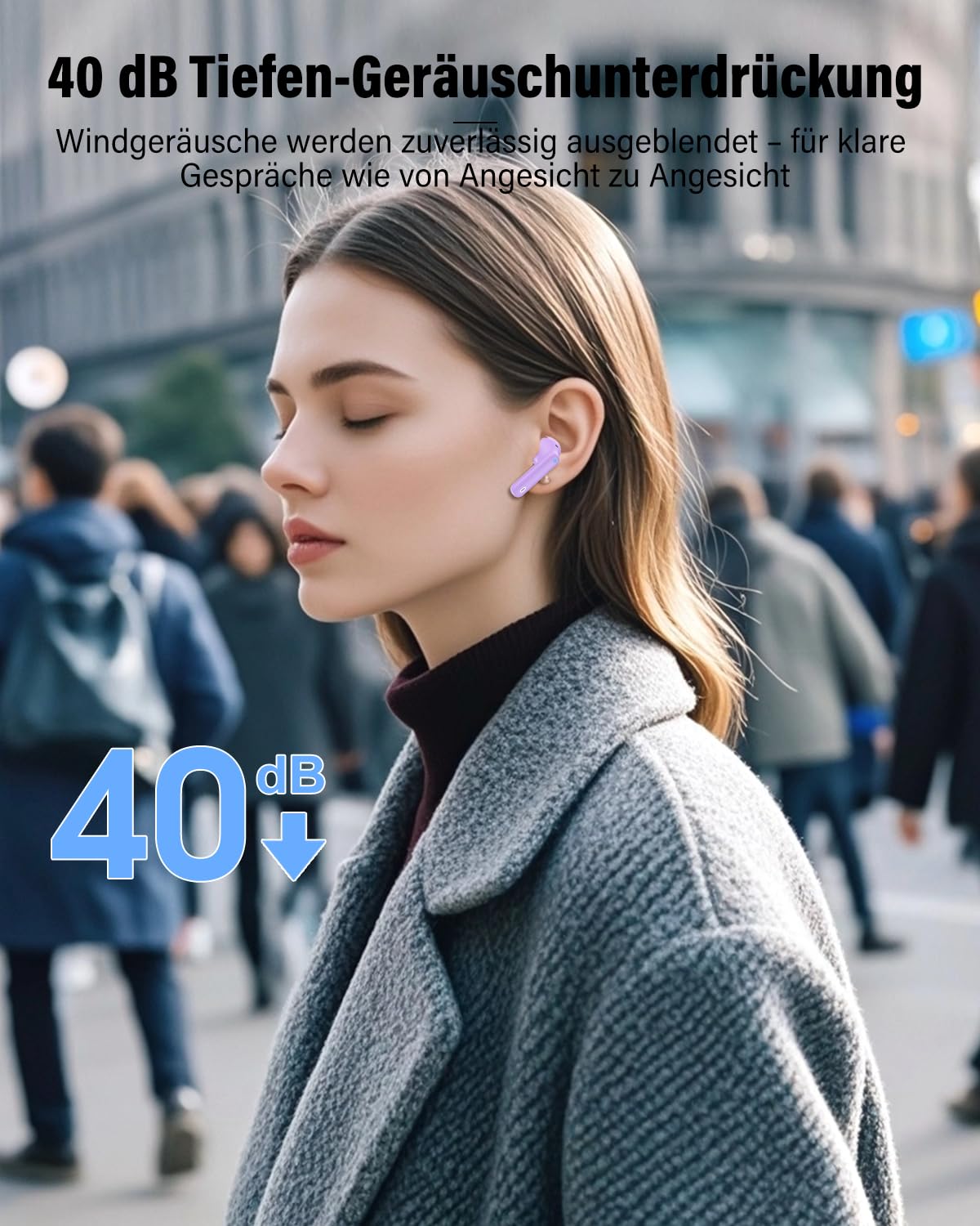 Bluetooth Kopfhörer, Kopfhörer Kabellos Bluetooth 5.4 Sport In Ear Kopfhörer mit App, Wireless Earbuds 40 Std Spielzeit, LED Ladecase, ENC Lärmreduzierung Mic, Tiefer Bass Ohrhörer für IOS/Android