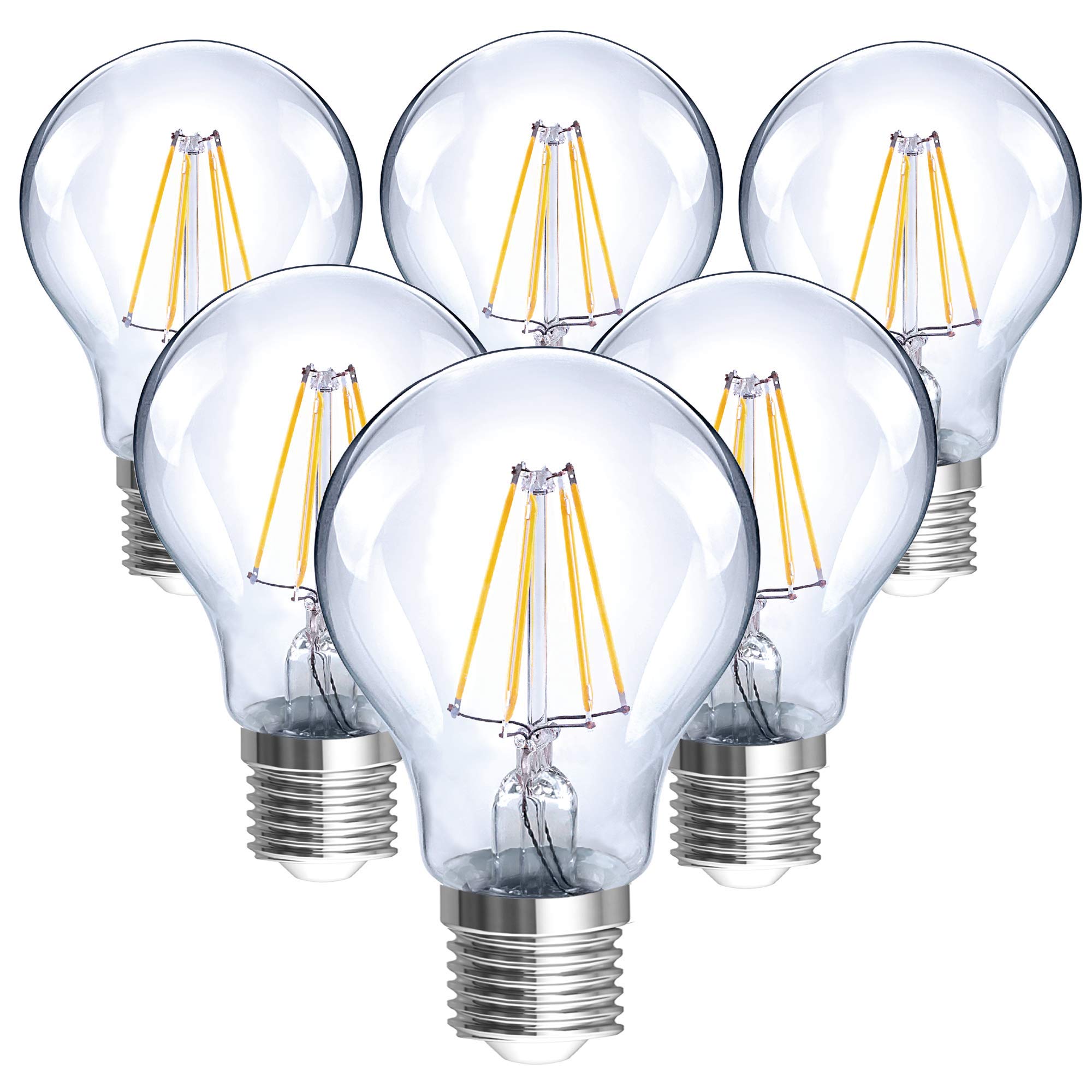 SINCELIGHT Vintage LED-Glühbirnen E14 6er-Pack – Retro-Kerzenform, 3W, Warmweiß