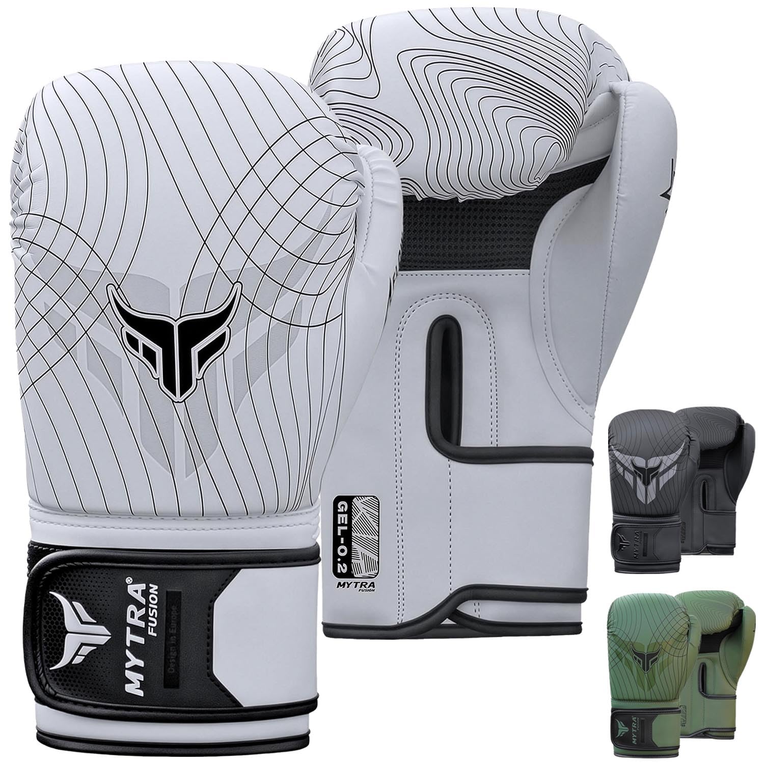 Boxing Gloves for Men & Women – Durable Training & Sparring Gloves for Kickboxing, MMA & Muay Thai – Secure Wrist Strap & Shock Absorbing Padding – 10oz 12oz 14oz 16oz (White, 16-oz)