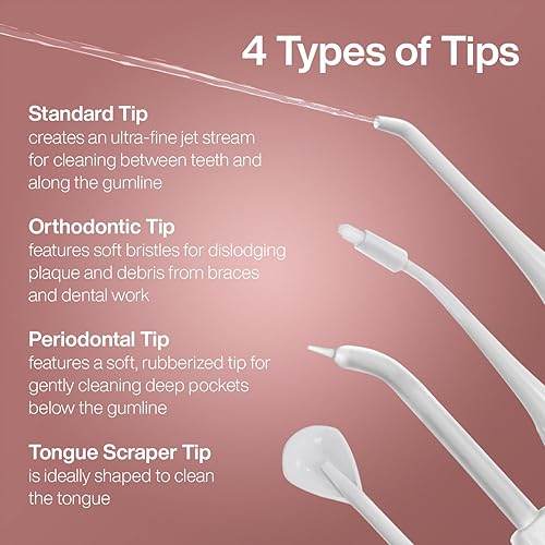 Miniatura 7 de AquaSonic Irrigador dental de agua  Irrigador dental recargable inalámbrico para limpieza de dientes  Irrigador bucal portátil para limpieza dental