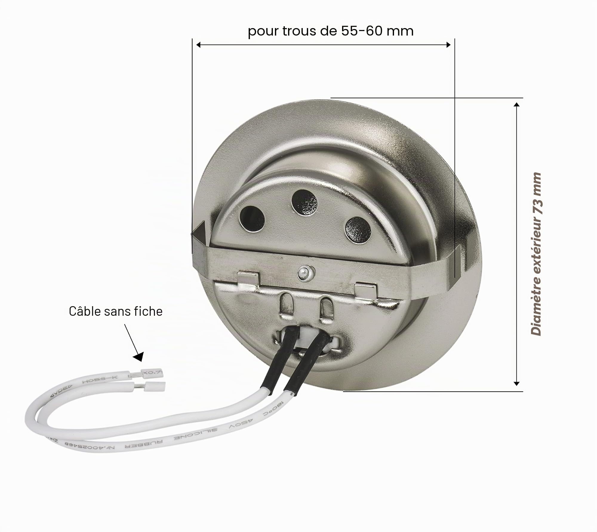 JungesLicht Lot de 3 lampes halogènes encastrables 12 V G4 20 W trou de perçage 55-60 mm