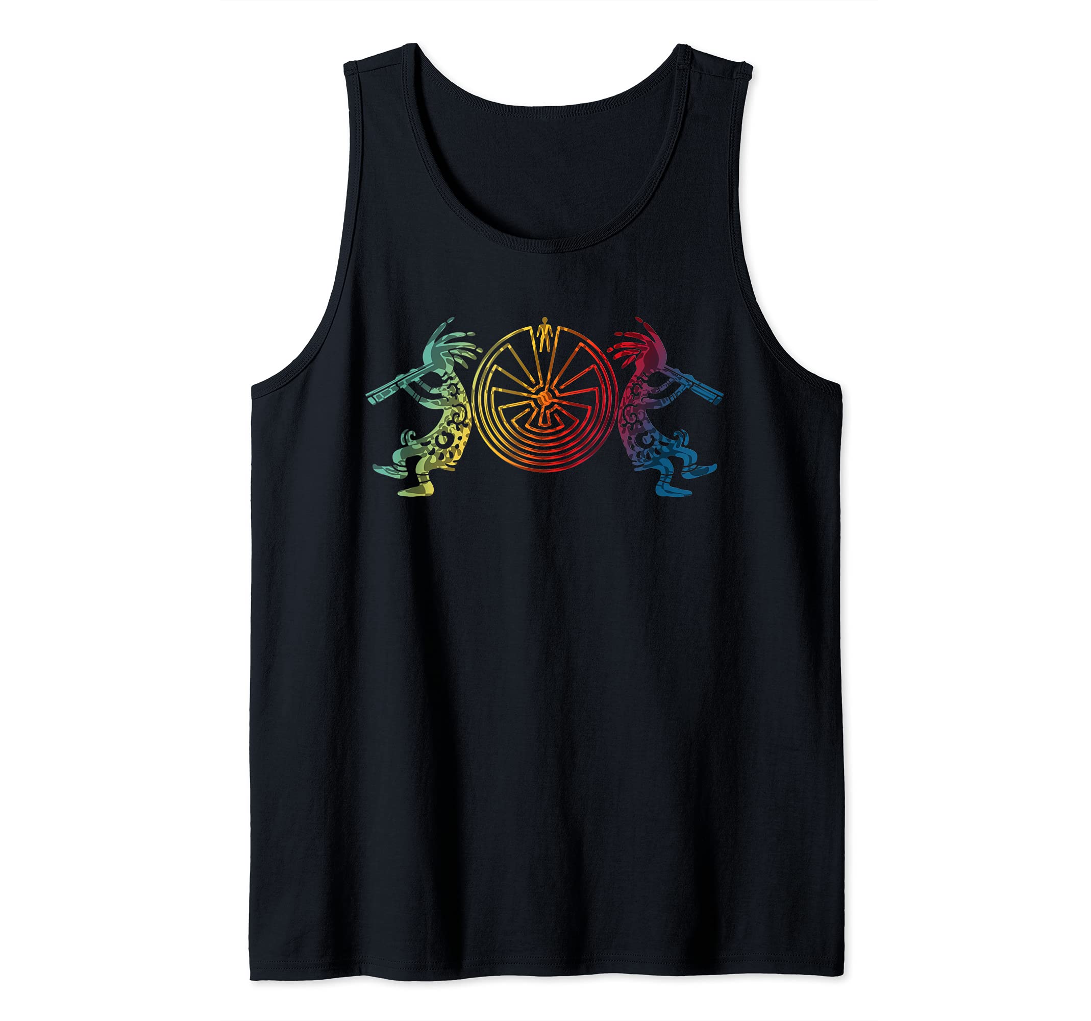 Kokopelli Duo With Man In The Maze Symbol 1 - Fan Fun Tank Top