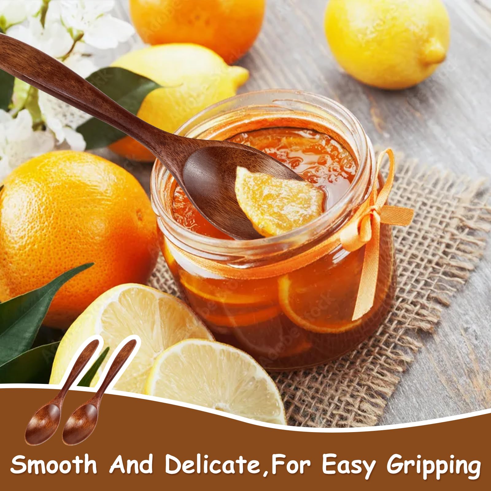 4 Cucchiai Per Miele In Legno - Design A Nido D'Ape, Per Miele, Caffè, Tè - Foto 10