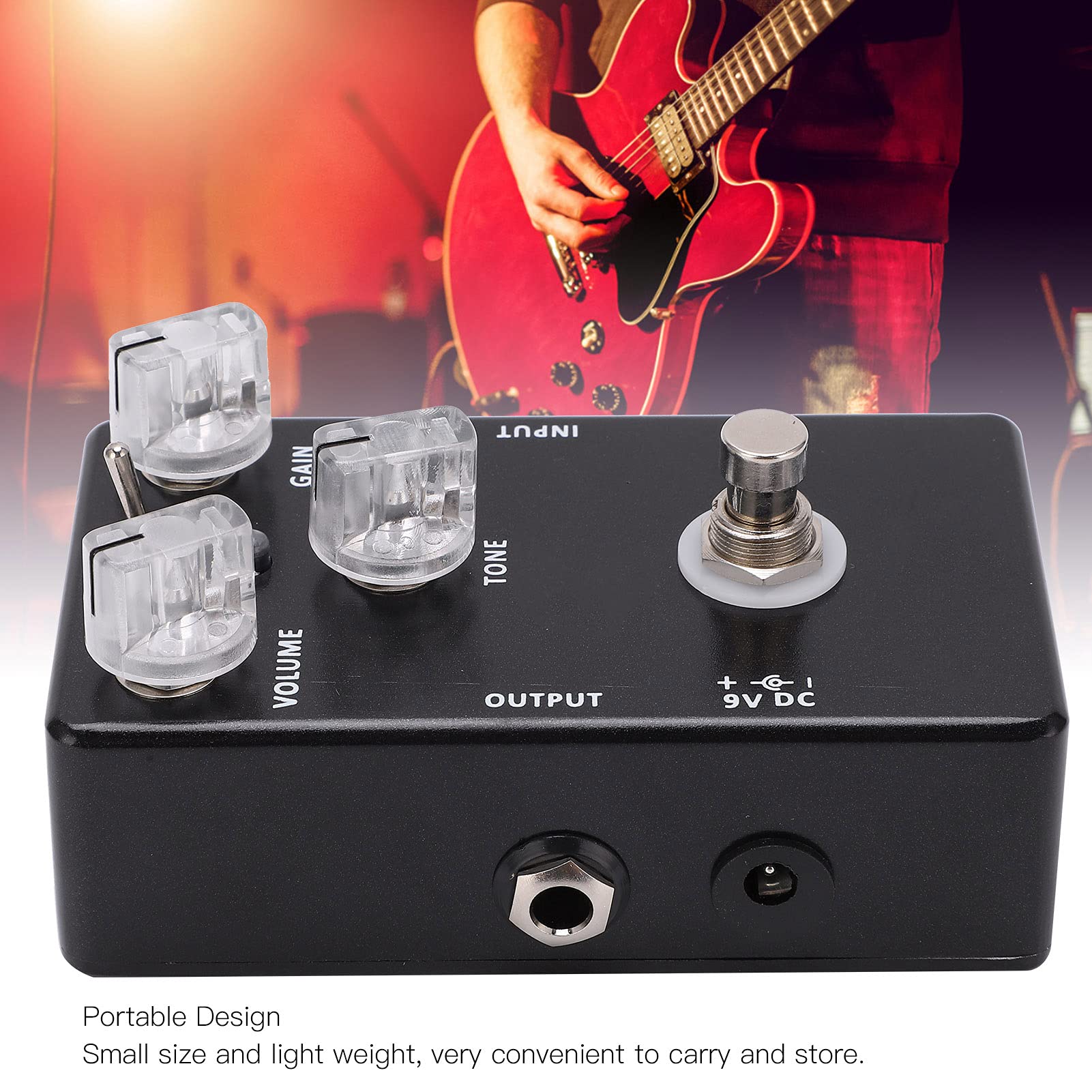 Pedale Effetto Chitarra Super Rat Strumento di Distorsione Regolabile per Musicisti Black Metal 1 unità