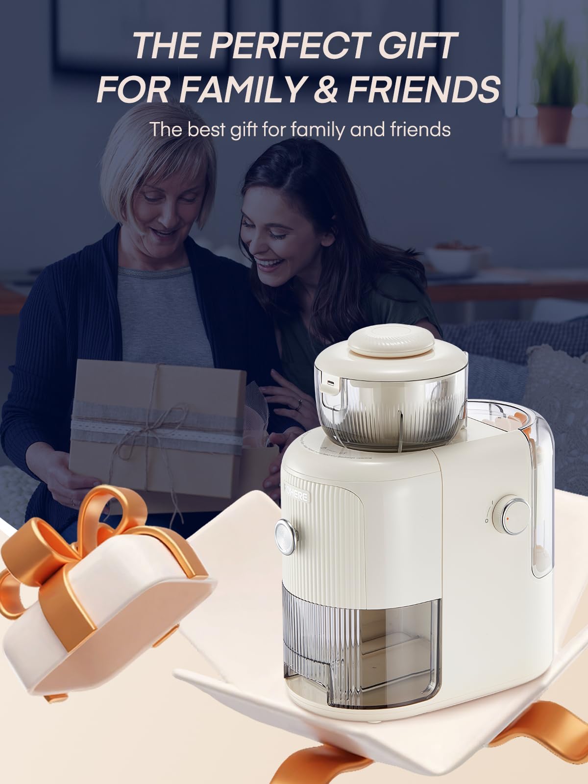 FOHERE Grattugia Elettrica Multifunzionale, 6 Lame, 50W, Contenitore 1,8L, Tritatutto per Verdure, Formaggio, Cipolle, Carote, Cetrioli, Bianco