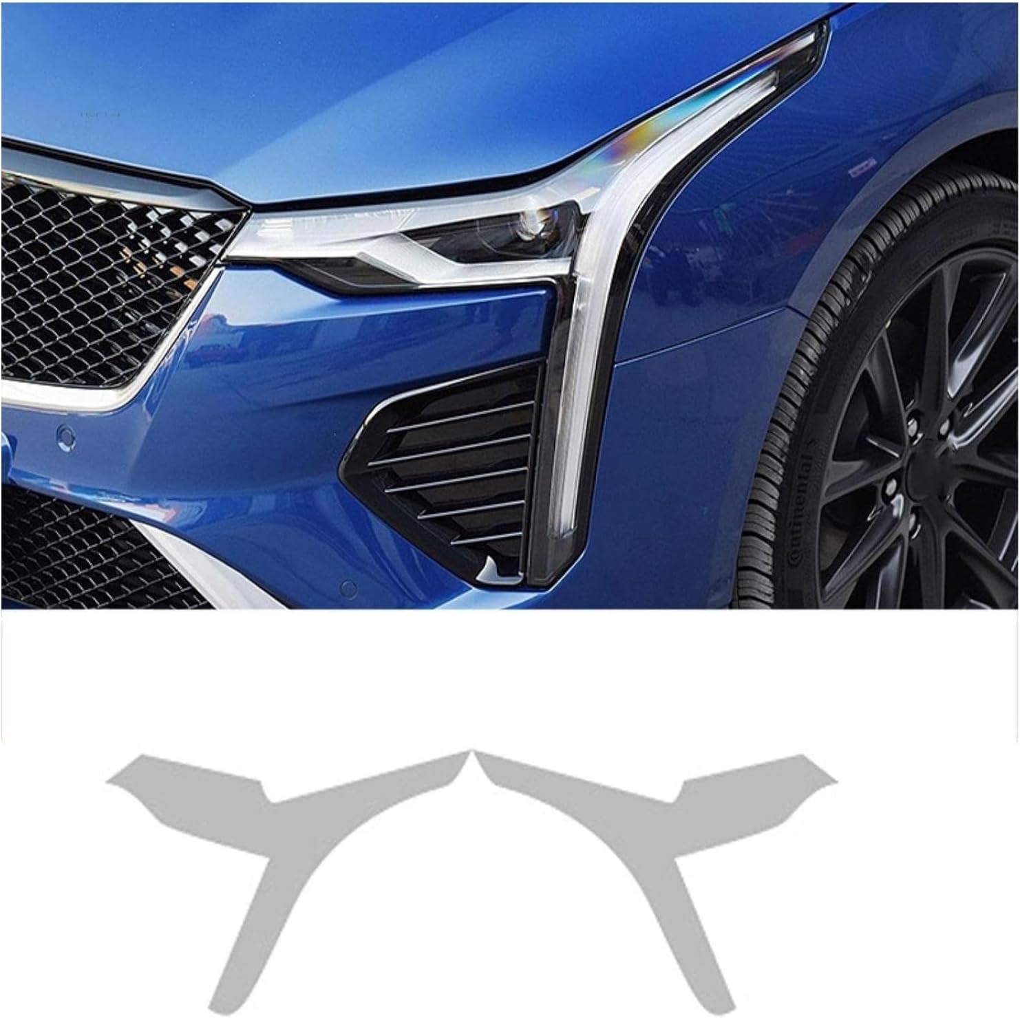 SamLng Car Front Light Film for Cadillac CT4 2020 2021 Car Headlight Film Front Light Transparent Blackened Moulding Vinyl Protection Sticker Car Light Film