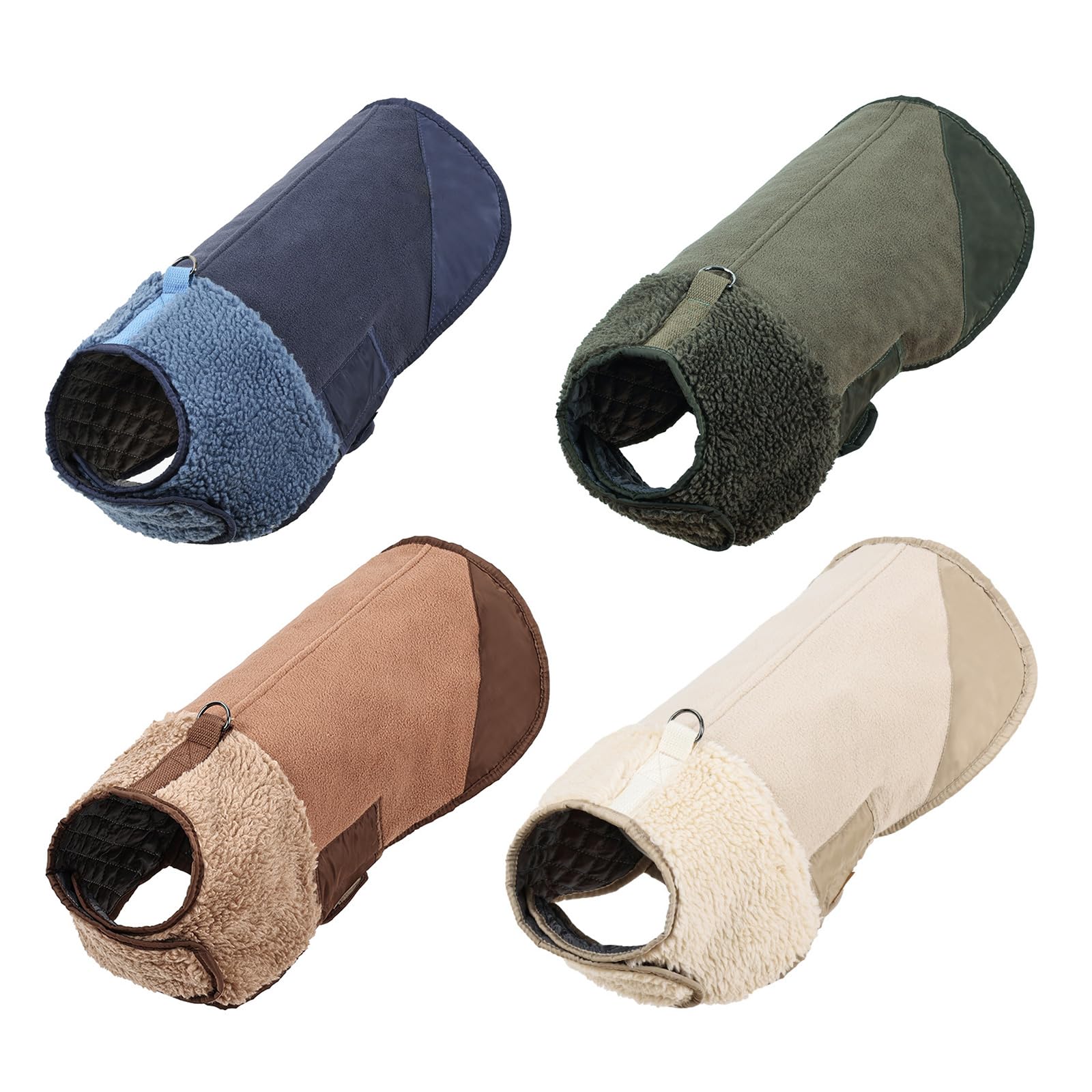 Gilet en fourrure unie pour chiens de petite et grande taille – Vêtements doux de couleur unie – Manteaux épais – Pull d'hiver