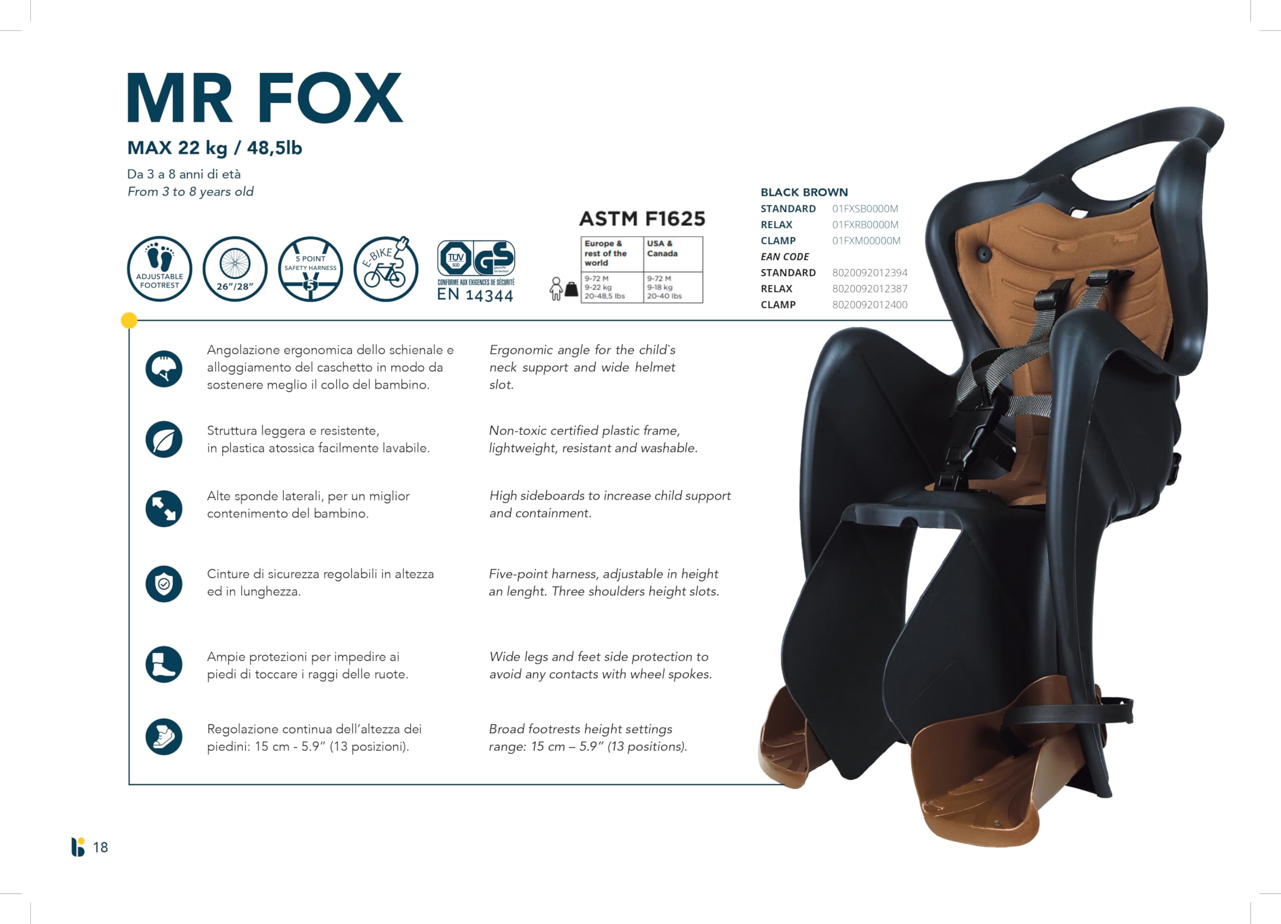 Bellelli Fietsstoeltje - Achter - Mr. Fox Luxe - B-Fix