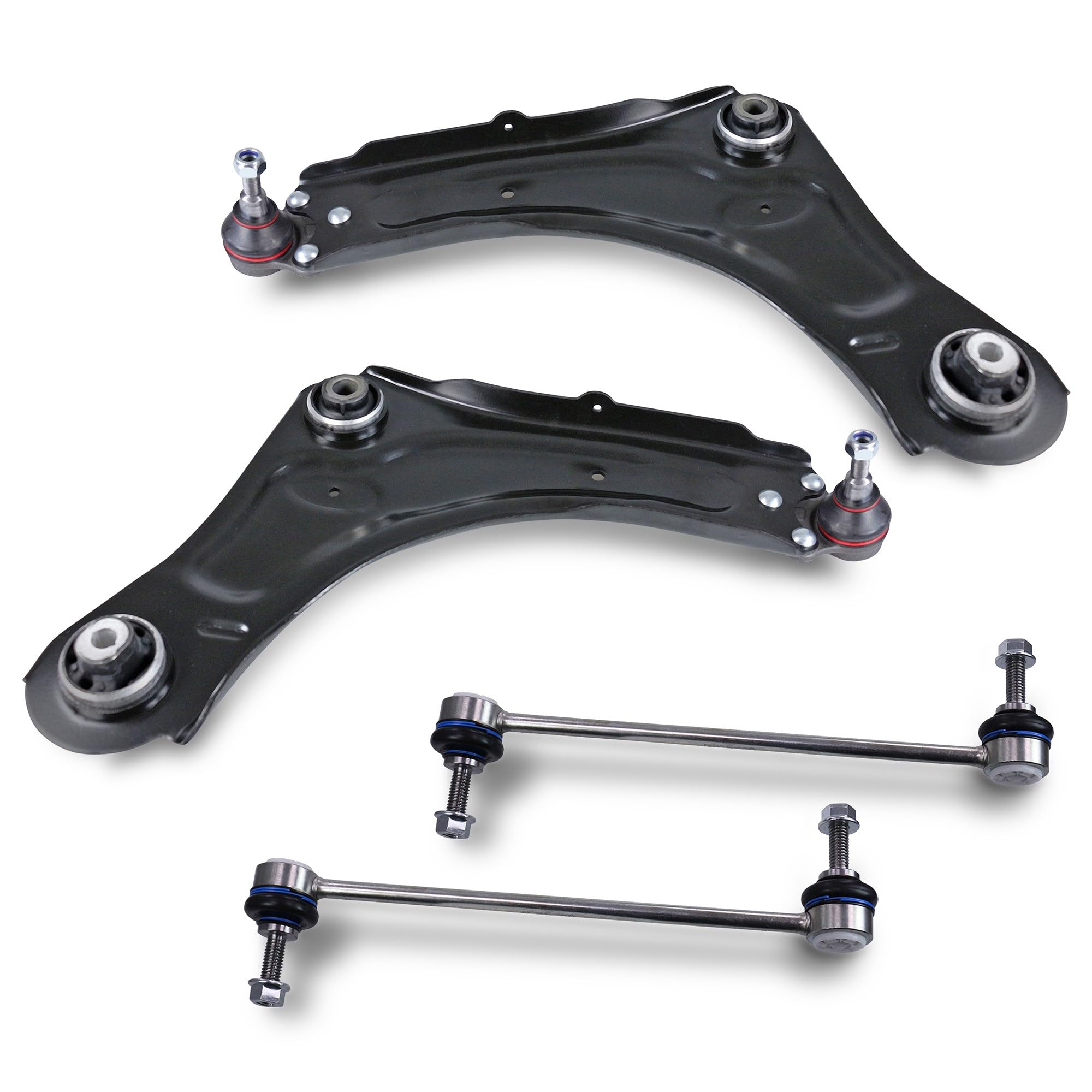 BESTPRICE 2x braccio di controllo con giunto di sospensione anteriore 2x asta di accoppiamento anteriore Compatibile con RENAULT MEGANE, GRAND SCÉNIC, FLUENCE