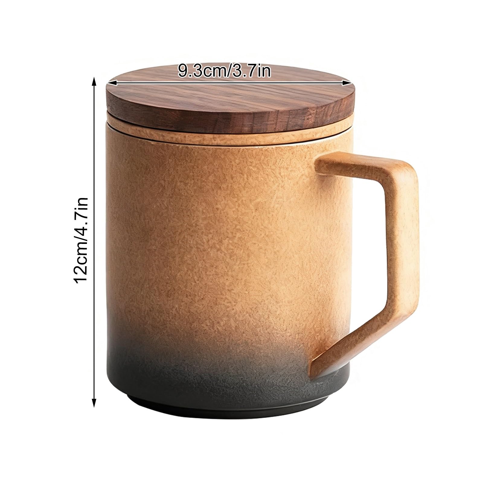 Taza de Café Térmica de 14 Oz con Tapa, Taza Termica Cafe Para Llevar con Asa, Para Bebidas Frías o Calientes, Vaso Para Cafe Para Llevar té de Hojas Sueltas y Colador Para Amantes(Brown)