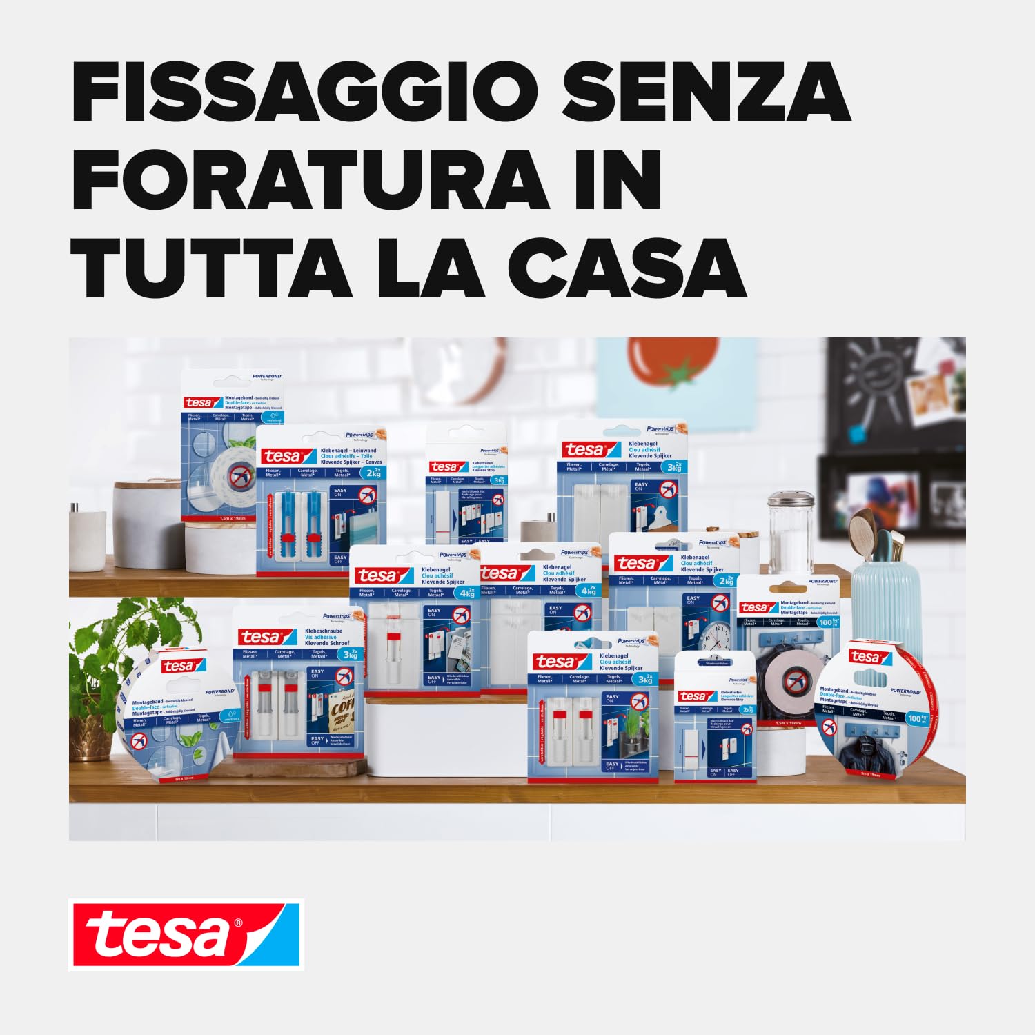 Tesa Adjustable Adhesive Nail For Tiles & Metal 4Kg