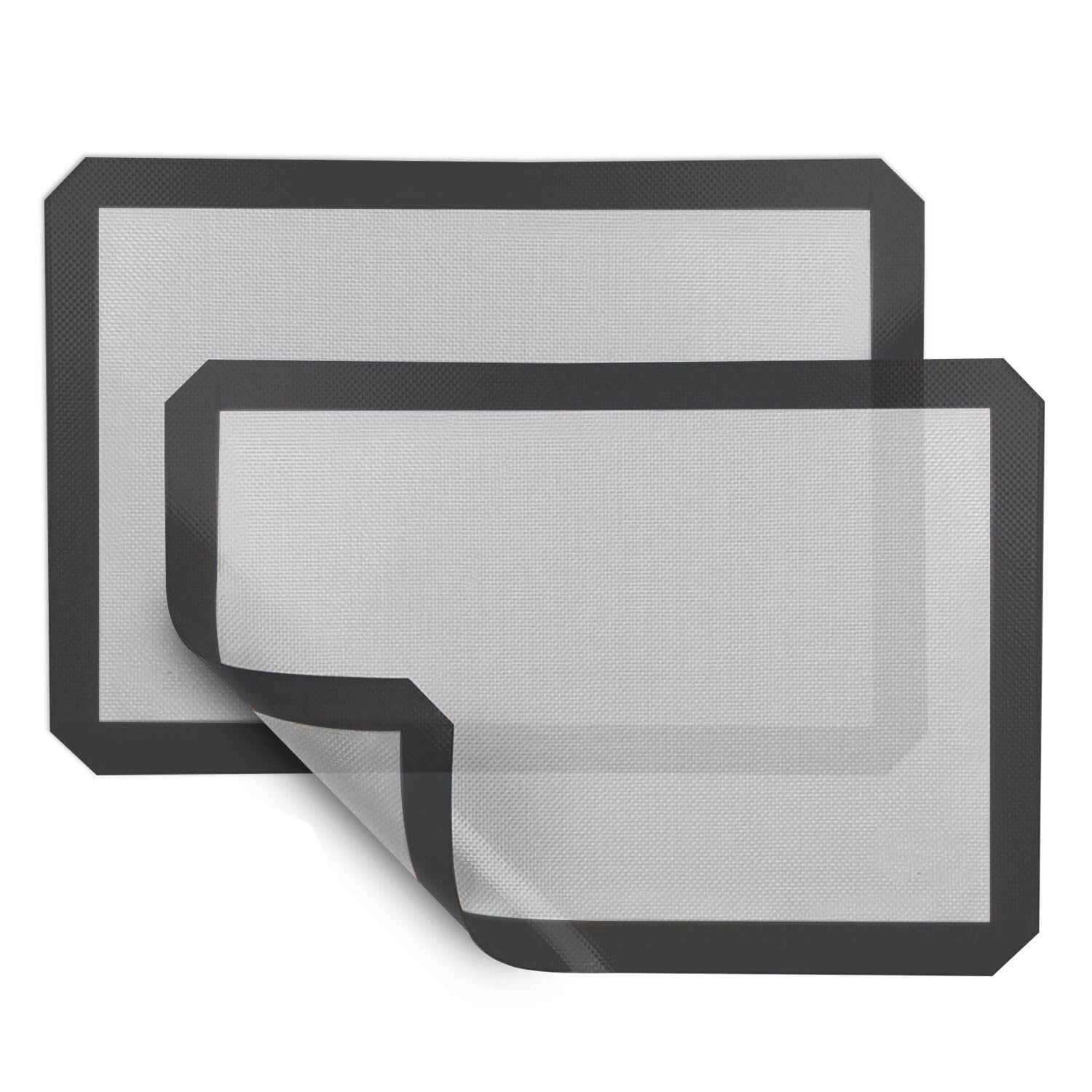 Extra große Silikon-Backmatte (71,1 x 50,8 cm) mit Messanzeigen, rutschfeste Oberfläche und Gebäckmatte zum Teigrollen – perfekt zum Erstellen von Keksen, Macarons und Brot – 2 Stück
