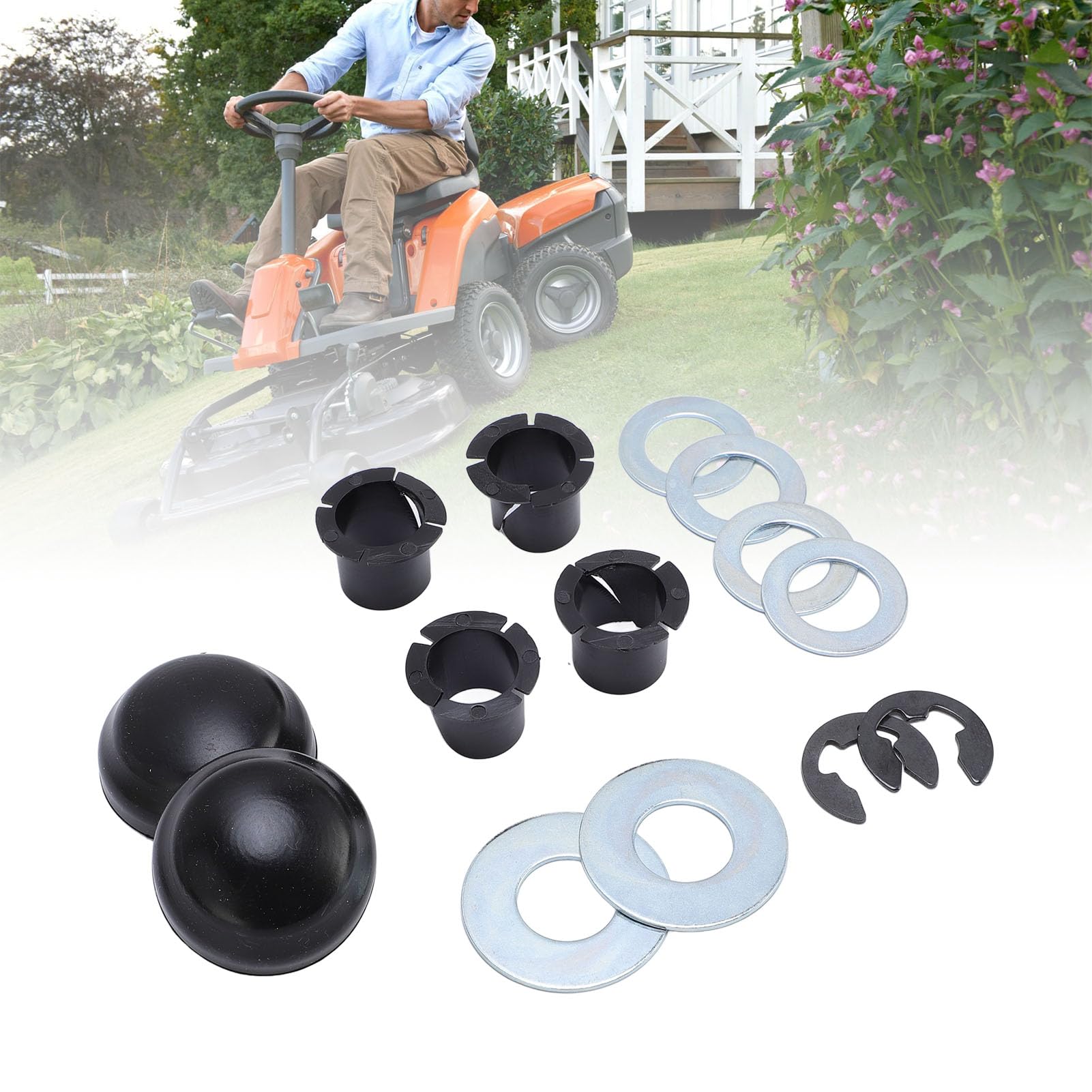 Kit de Reconstruction de Bague de Broche de Direction pour tondeuses Huskee, AYP, Bague d'essieu de Broche Avant, remplace OE 532006266 812000029 121232x 12000029 121748x