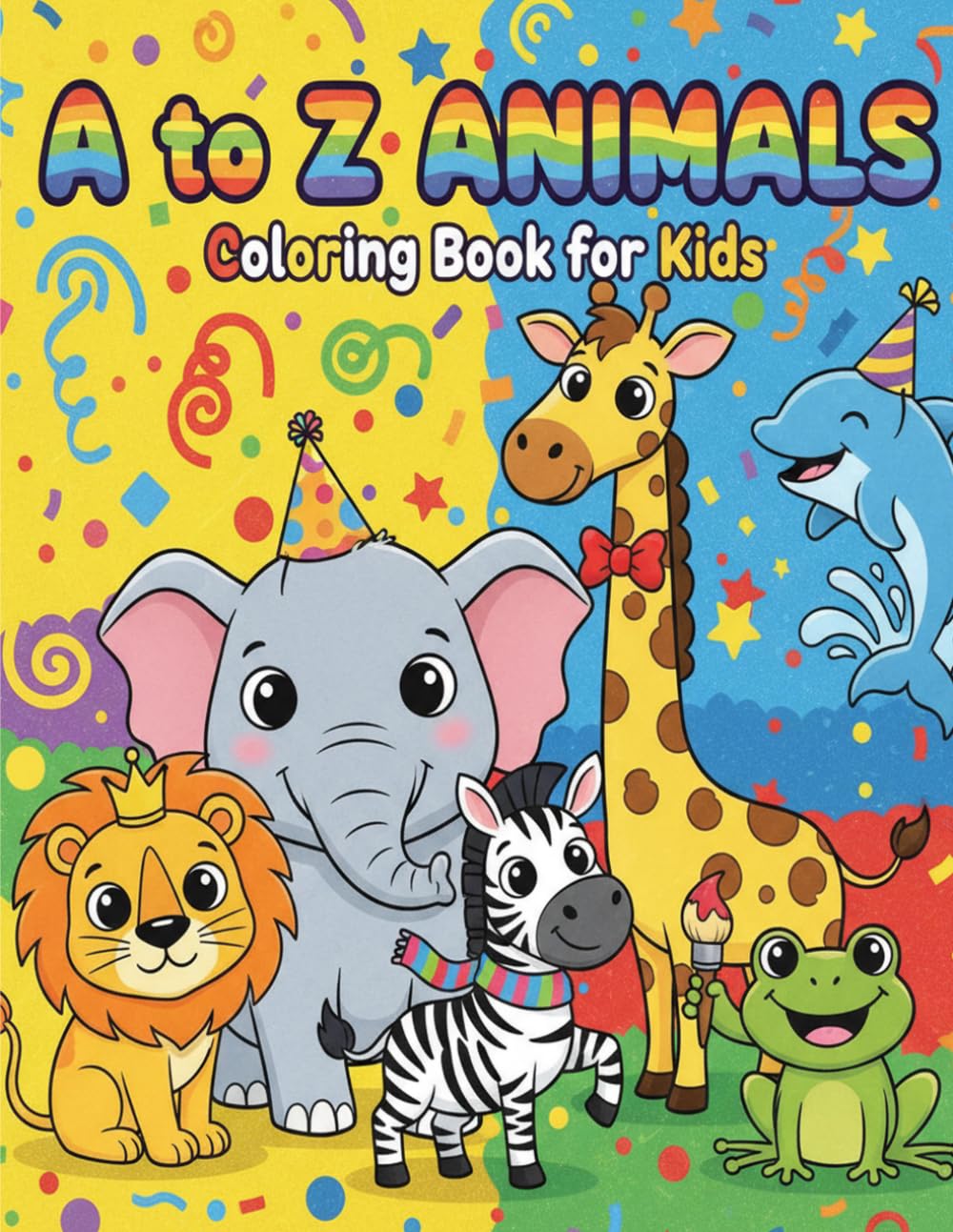 A to Z Animals Coloring Book for Kids: Learn the Alphabet with 26 Fun Animal Coloring Pages for Toddlers and Preschoolers