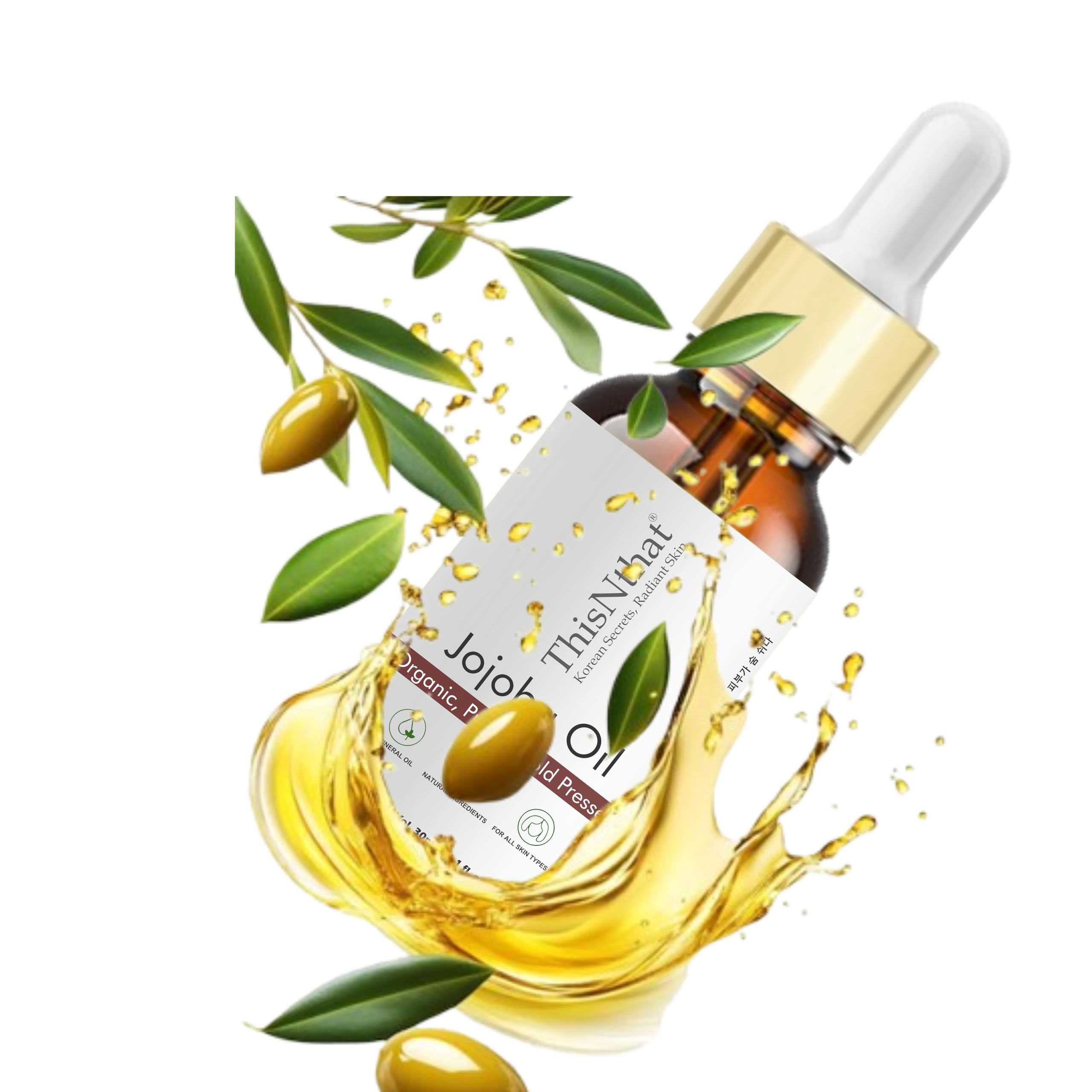 ThisNthat 100% Pure Cold-Pressed Jojoba Oil for Hair, Face, Skin & Nails – Organic, Unrefined Carrier Oil – Natural Moisturizer for Dry Skin, Scalp, Beard & Cuticle Care 30ML. 1