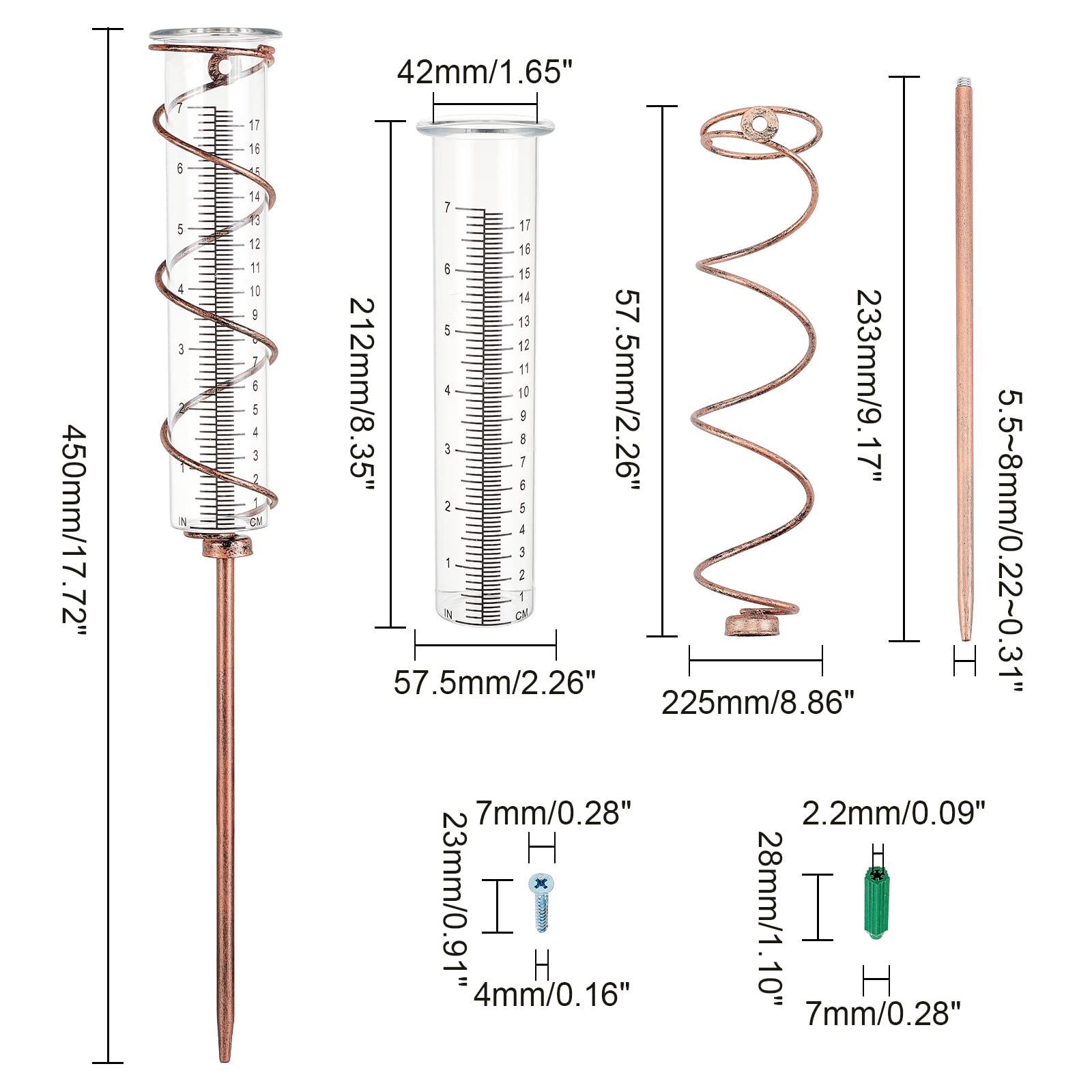 Xzan Pluviomètre Pour La Cour | Pluviomètre à Cadre En Métal De Grande