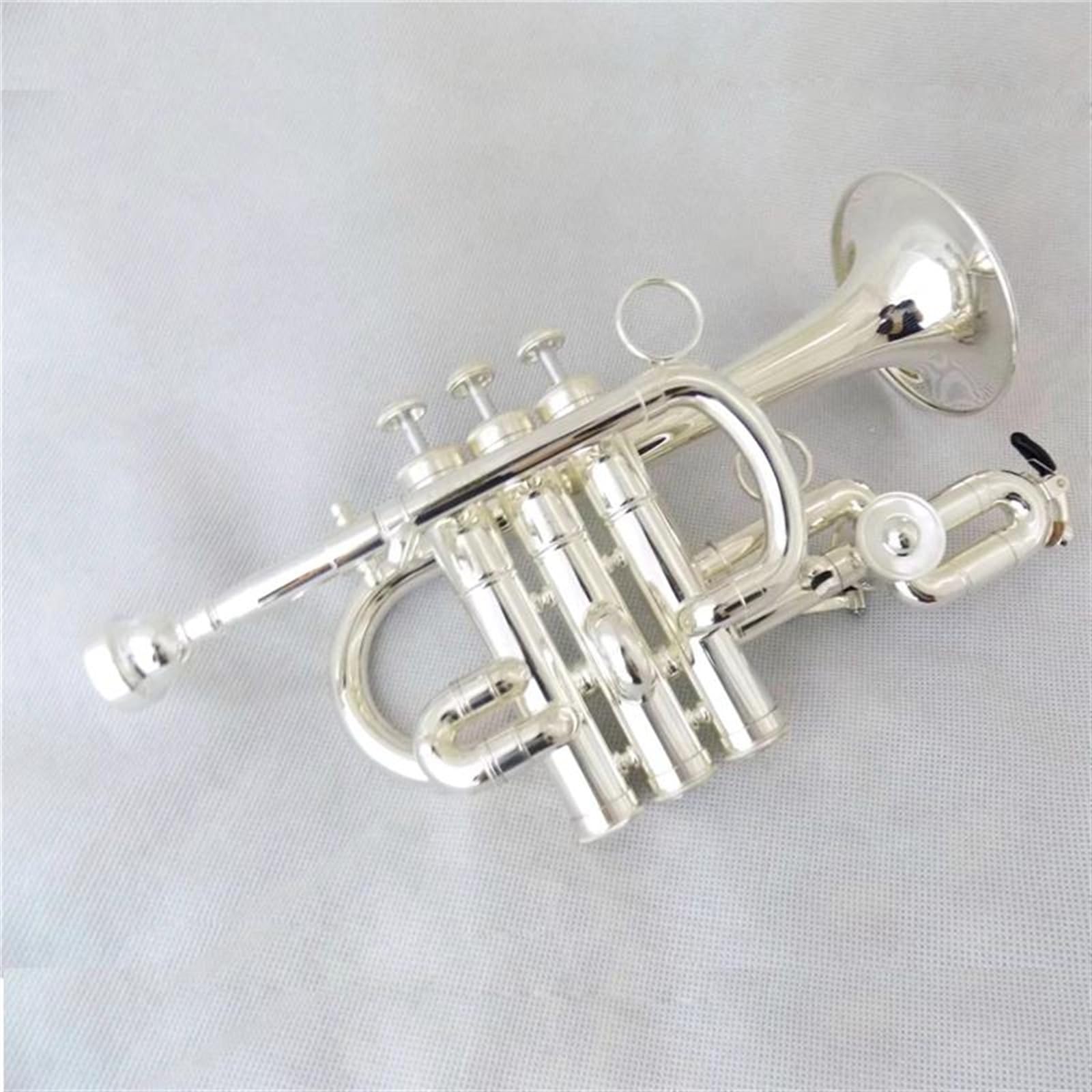 Trąbki Bb/A Piccolo Trąbka Instrumenty Muzyczne Wykończenia Szczotkowane Mosiądz Żółty Korpus Mosiądz Stal Nierdzewna Profesjonalna Trąbka(Silver)