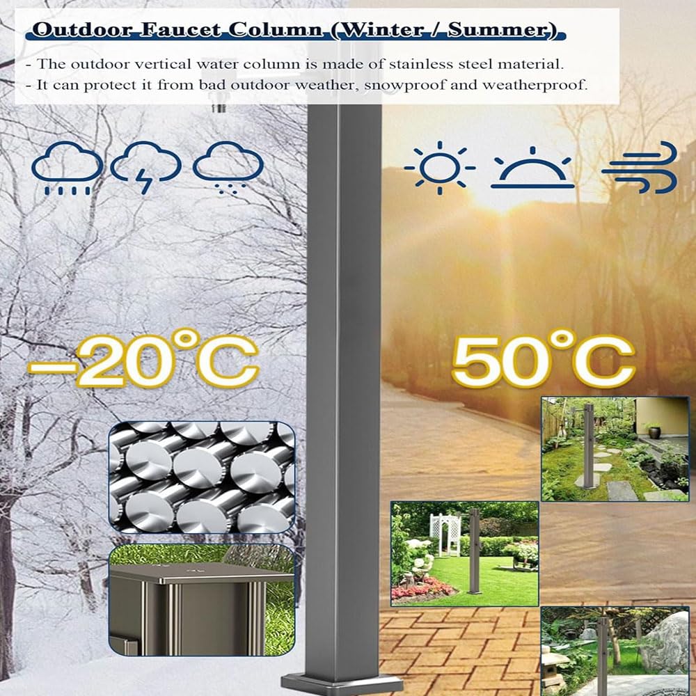 Riego de acero inoxidable de alta presión: perfecto para riego independiente de jardín, cuidado del paisaje, espacios al aire libre y mantenimiento de plantas.