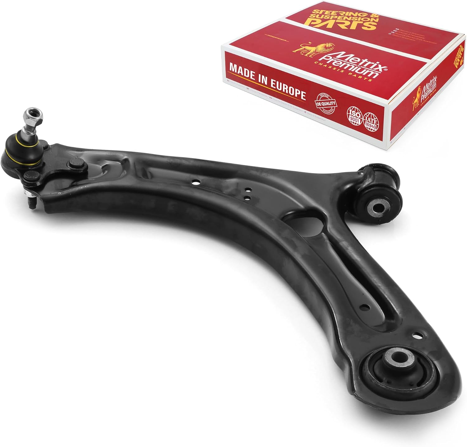 Metrix Premium Chassis Parts - Front Left Lower Control Arm w Ball Joint & Bushing Assembly Fits 2012-2019 Volkswagen Beetle, 2012-2022 Passat, Replacement 522837, Made in Europe