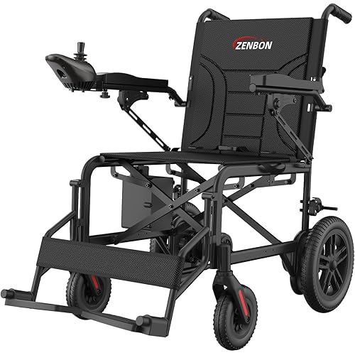 15 Miles Cruise Range ZENBON Electric Wheelchairs for Adults, Lightweight Foldable Powered Wheelchair, Intelligent Motorized Wheelchairs for Seniors,Portable All Terrain Electric Mobility Chair