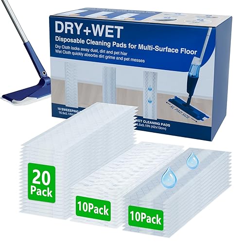 40 Count Dry+Wet Hardwood Floor Cleaner Pads for Bona Mop