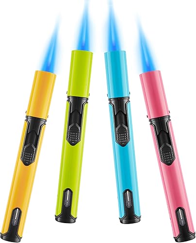 Miniatura 9 de Urgrette Paquete de 3 encendedores de antorcha de butano recargable de 6 pulgadas encendedor de butano ajustable para parrilla barbacoa campamento