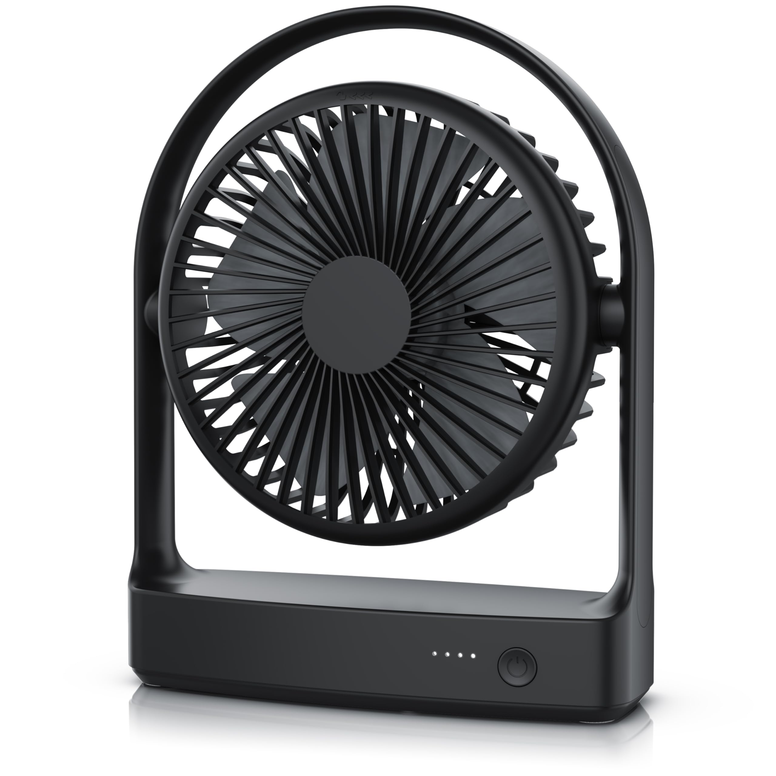 CSL Draadloze tafelventilator met accu, met accu, USB-mini-ventilator, DC- motor, borstelloze stil, lichtstrip in de sokkel, zwart CSL Draadloze tafelventilator met accu, met accu, USB-mini-ventilator, DC- motor, borstelloze stil, lichtstrip in de sokkel, zwart