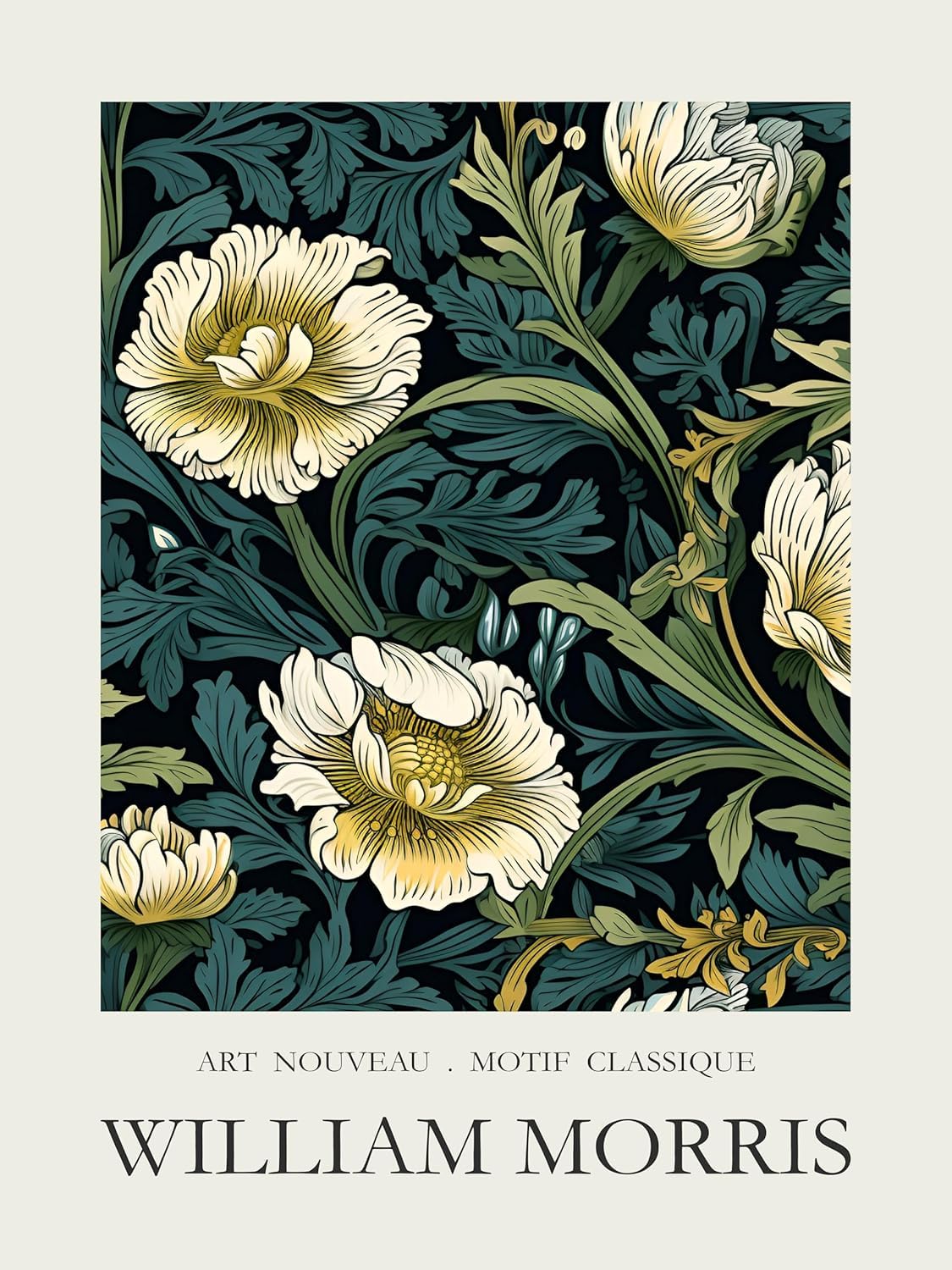 Orjdjz Wxkbl Floral Botanical by William Morris Canvas Poster Abstract Wall Art William Morris Prints and Painting for Office Picture Decor 40x60cm Frameless