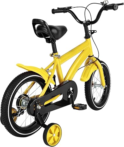 Bicicletas para niños de 3 a 6 años, bicicleta para niños de 14 pulgadas con ruedas de entrenamiento, bicicleta de entrenamiento de altura ajustable