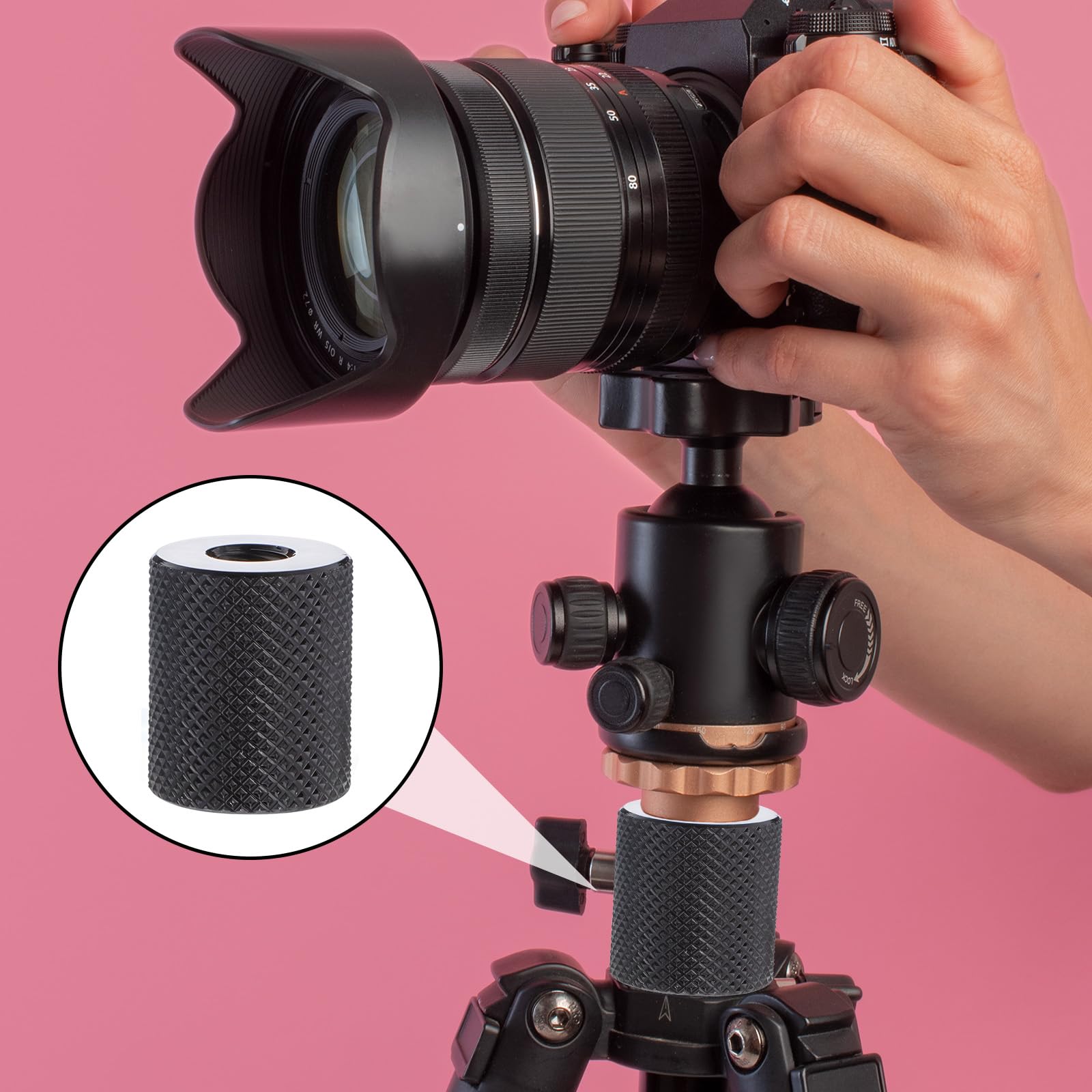 Paquete de 3 convertidores de tornillos de cámara de 1/4 a 1/4 pulgadas hembra de doble rosca de 1/4 pulgadas hembra a hembra conectores de tuerca de trípode para brazos mágicos, soporte de trípode