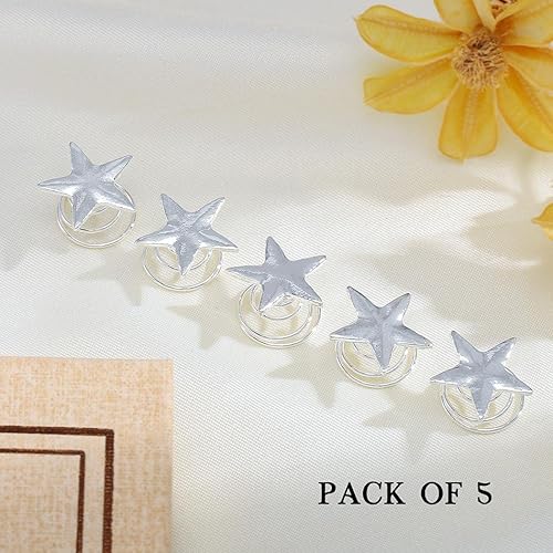 Miniatura 2 de Unicra Horquillas doradas para el cabello, diseño de estrella, para novia, accesorios para el cabello de boda, para mujeres y niñas, paquete de 5