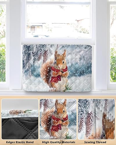 Miniatura 3 de Fundas navideñas para aire acondicionado para interiores, diseño de bosque de invierno de Navidad, diseño de ardillas, aislamiento duradero para