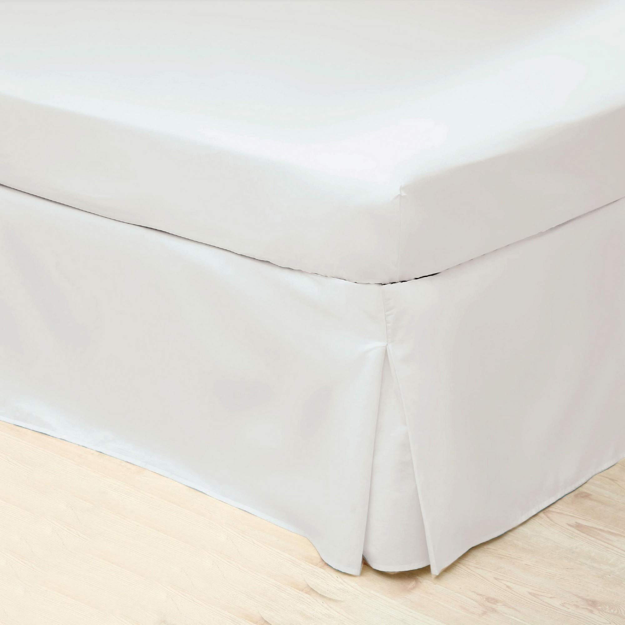 Belledorm White Platform Base Valance Sheet, 200 Thread Count Percale (2'6" Single)